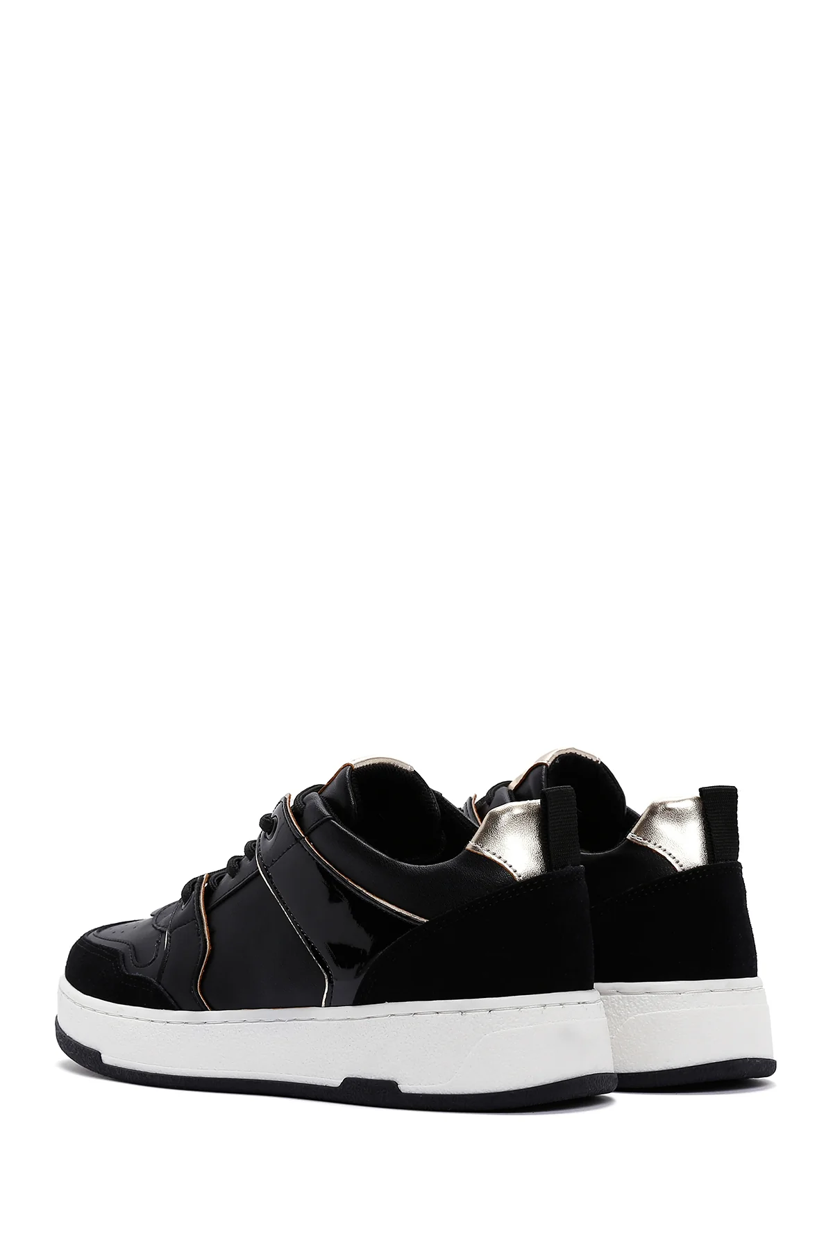 Kadın Siyah Süet Detaylı Sneaker - Image 5