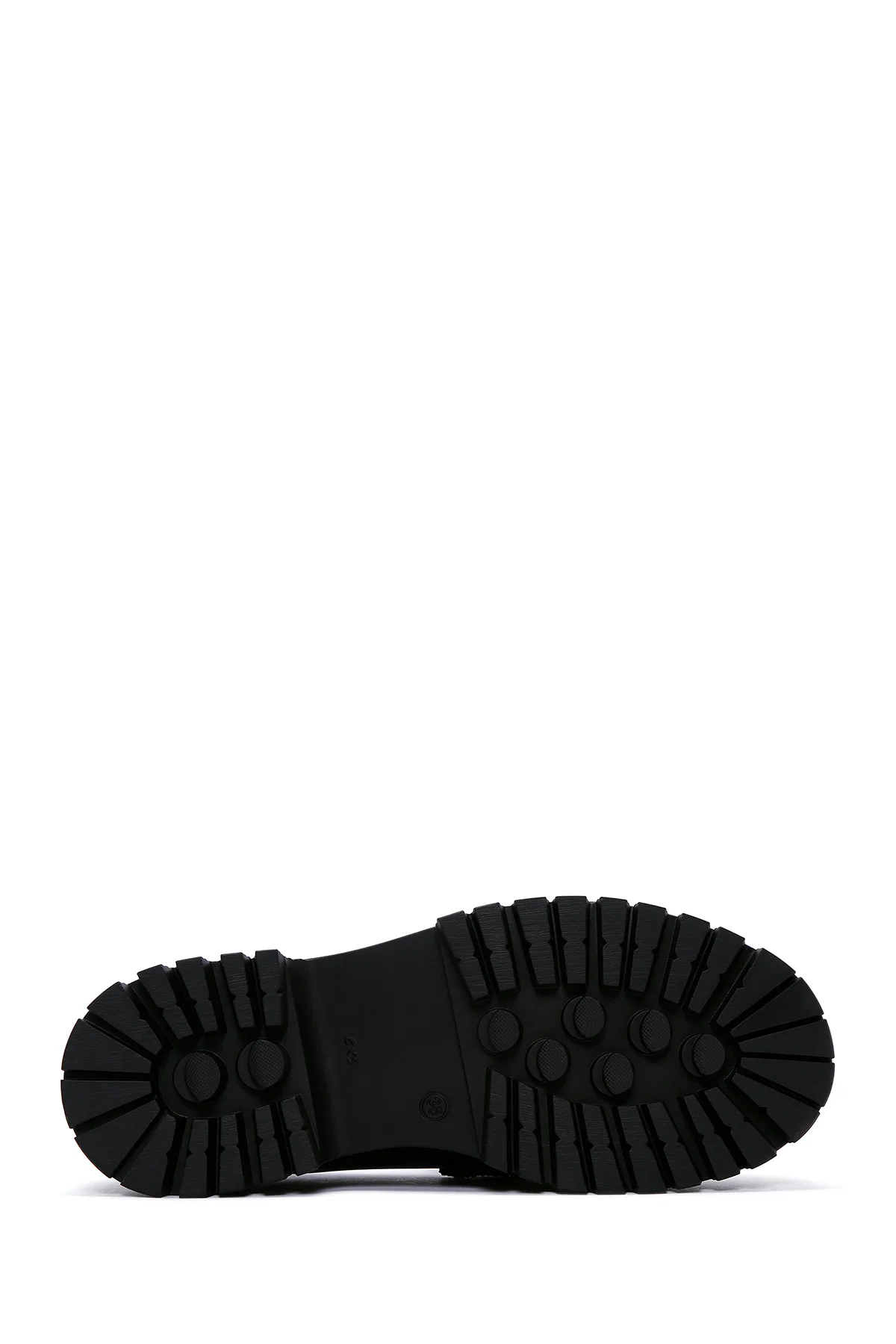 Kadın Siyah Taş Detaylı Deri Maskülen Loafer - Image 5