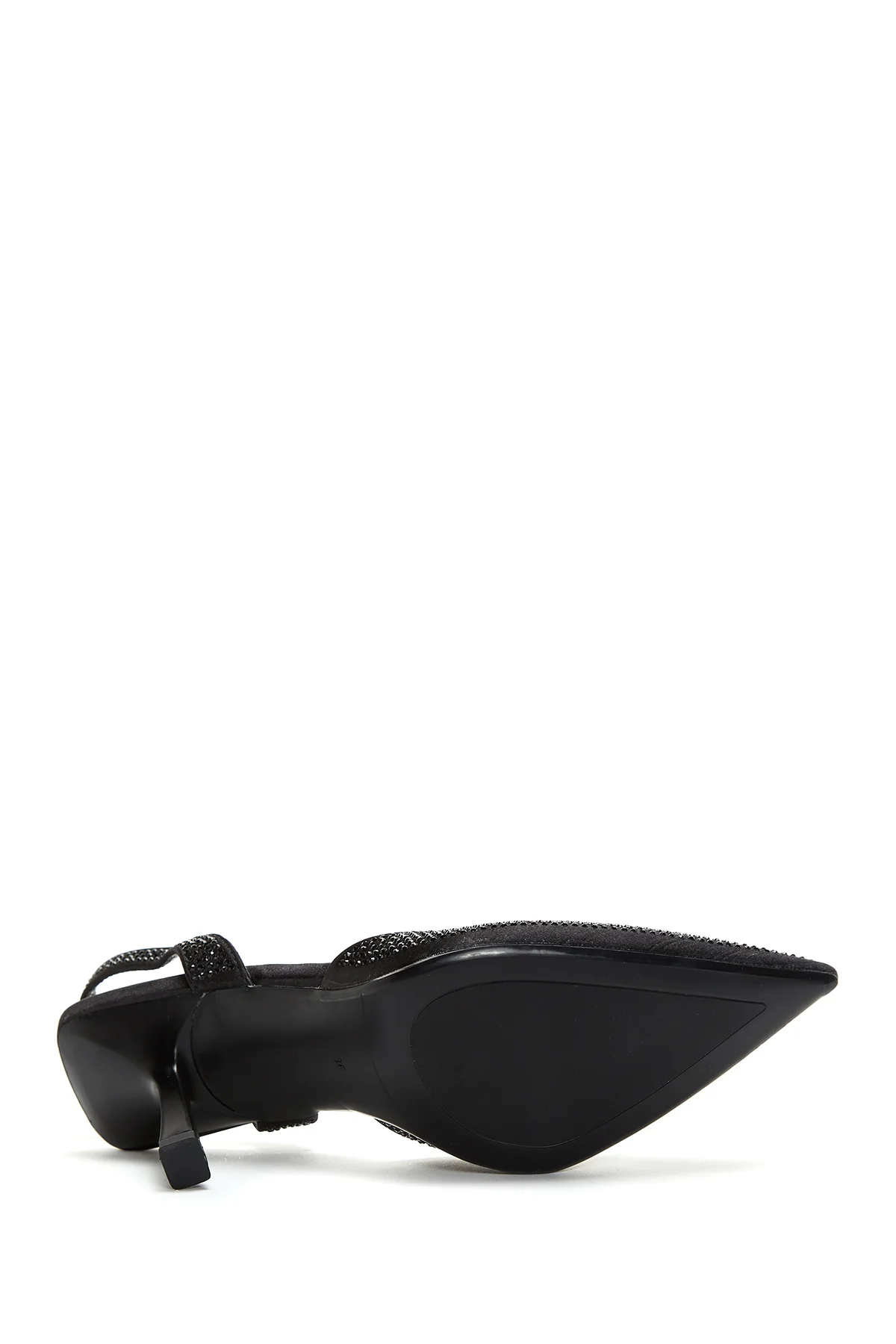 Kadın Siyah Taşlı Arkası Açık Topuklu Stiletto - Image 6