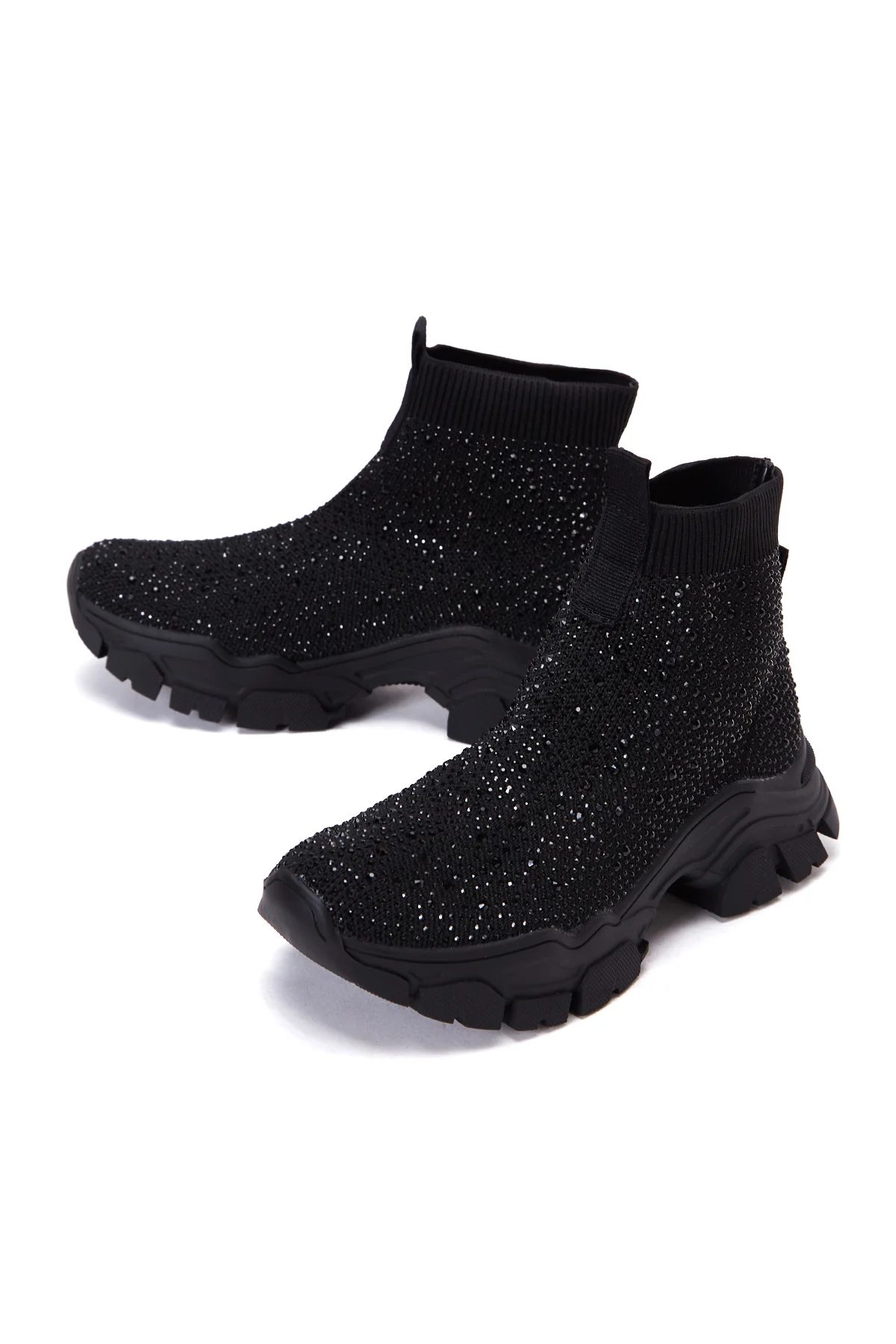 Kadın Siyah Taşlı Bilekli Sneaker - Image 6
