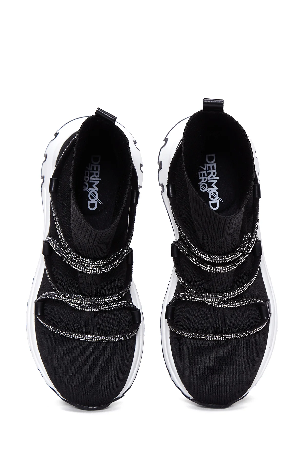 Kadın Siyah Taşlı Bilekli Sneaker - Image 5