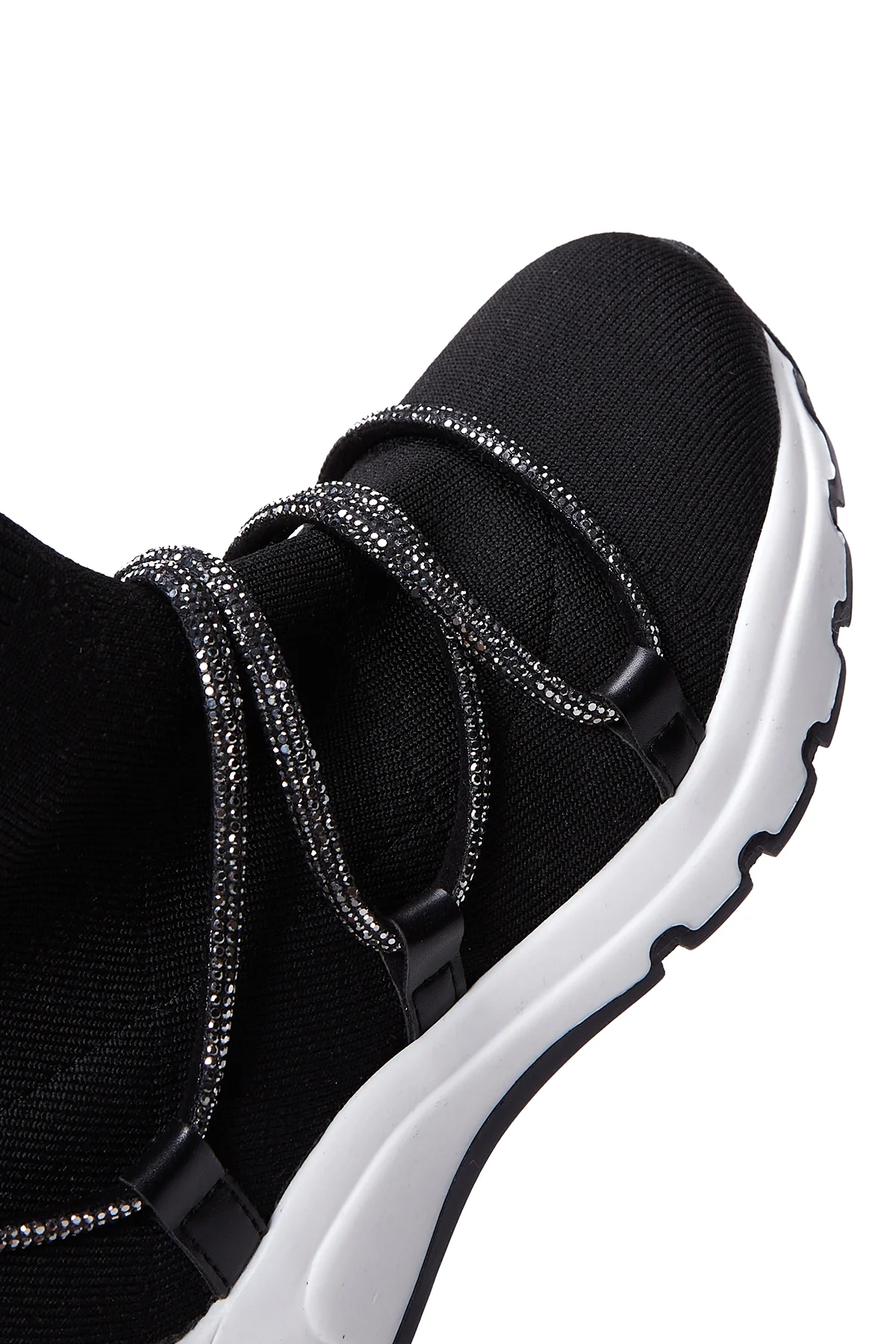 Kadın Siyah Taşlı Bilekli Sneaker - Image 7