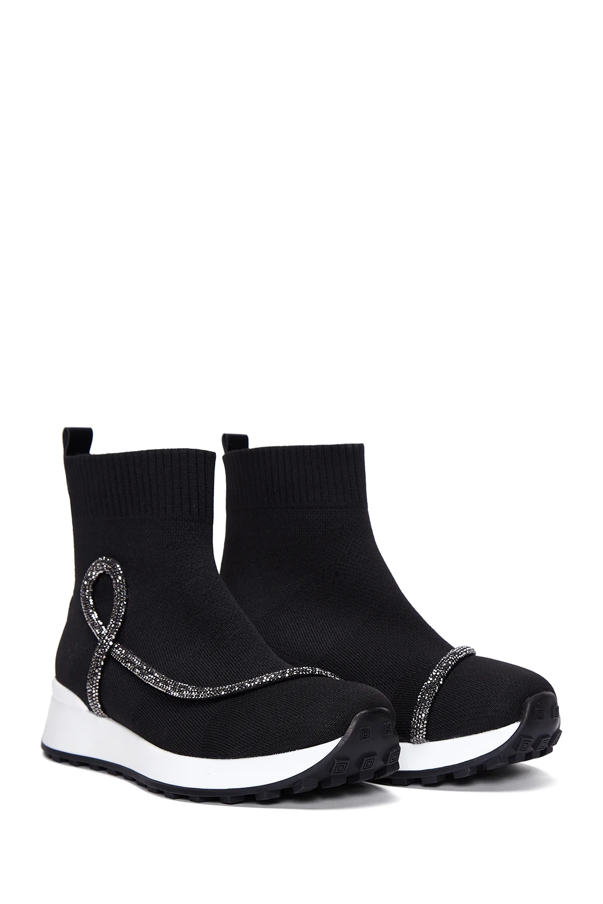Kadın Siyah Taşlı Bilekli Sneaker - Image 3