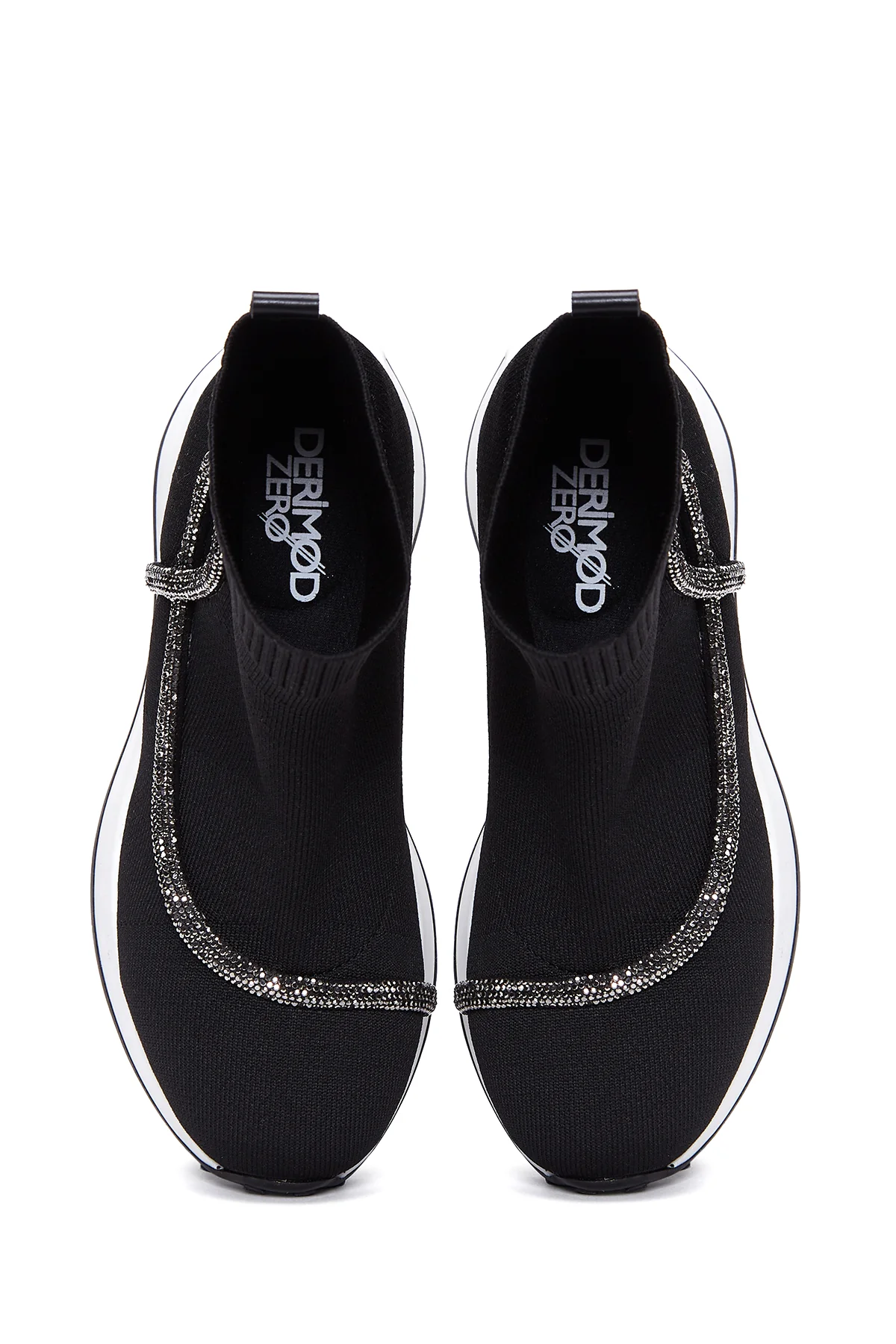 Kadın Siyah Taşlı Bilekli Sneaker - Image 6