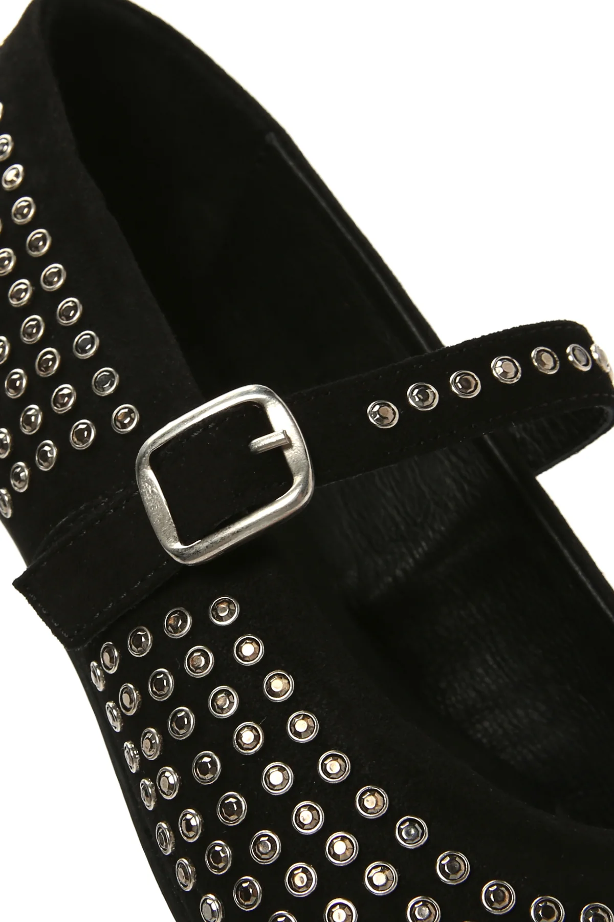 Kadın Siyah Taşlı Deri Babet - Image 8
