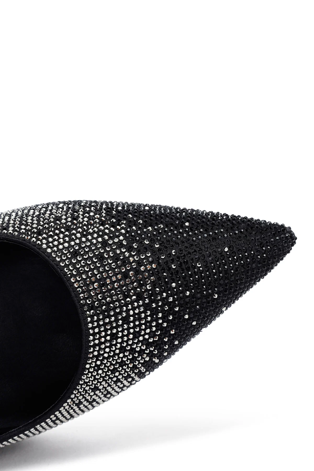 Kadın Siyah Taşlı İnce Topuklu Deri Stiletto - Image 13