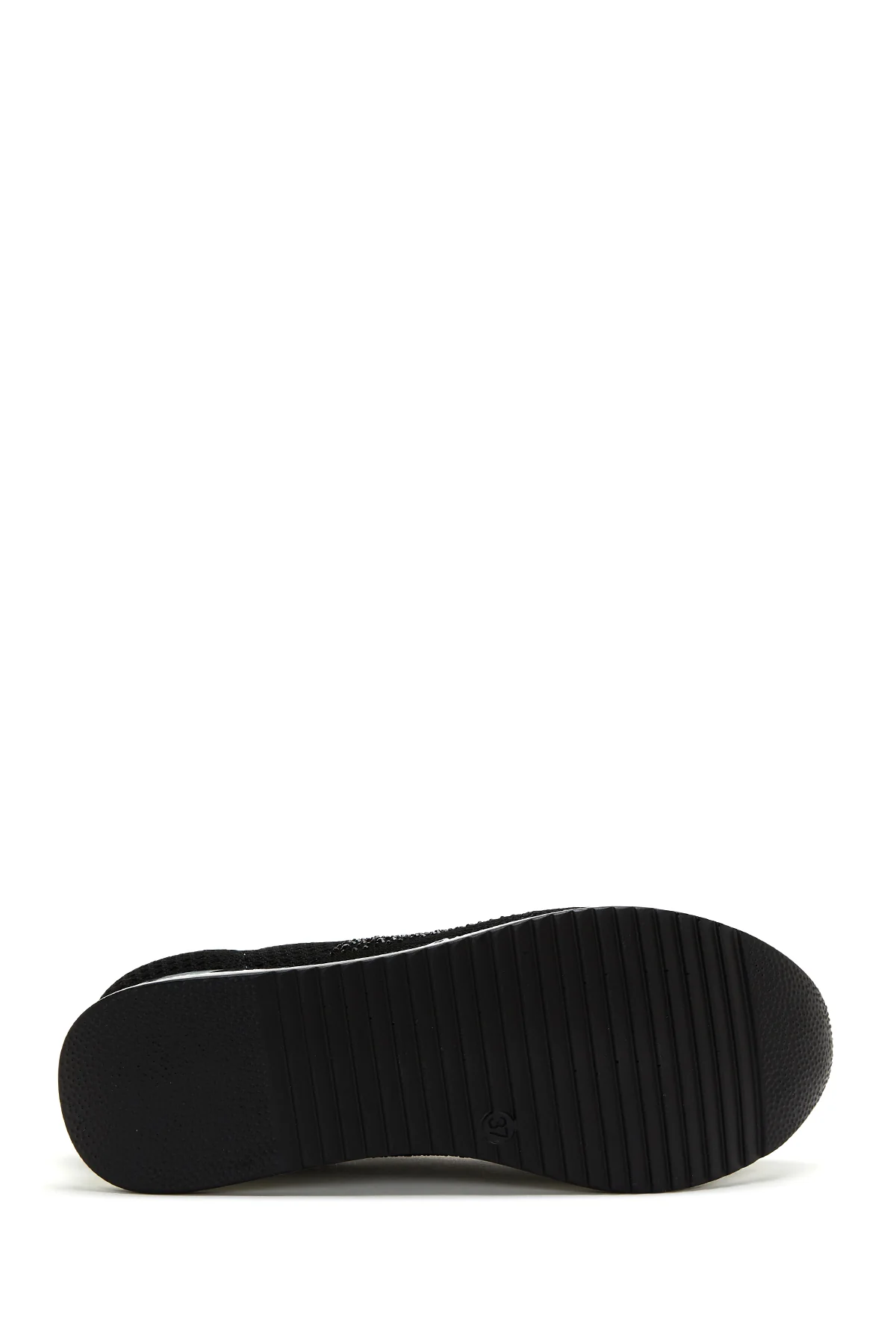 Kadın Siyah Taşlı Kalın Tabanlı Sneaker - Image 4