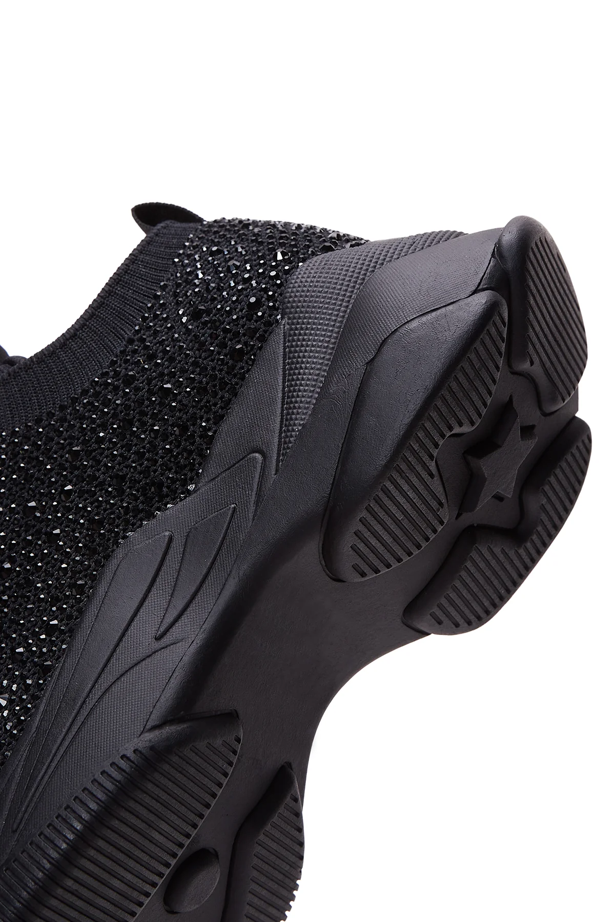 Kadın Siyah Taşlı Kalın Tabanlı Sneaker - Image 8