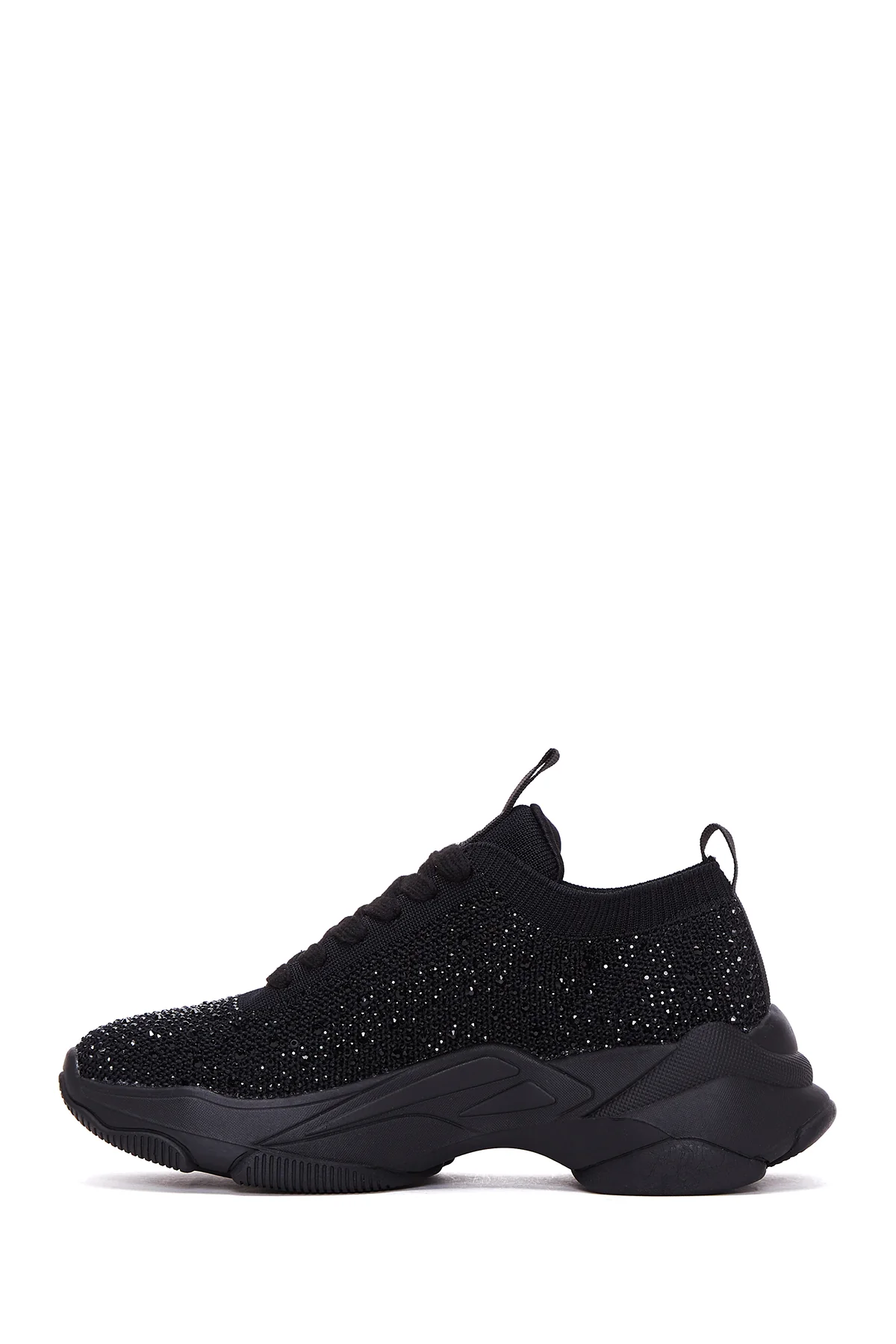 Kadın Siyah Taşlı Kalın Tabanlı Sneaker - Image 2