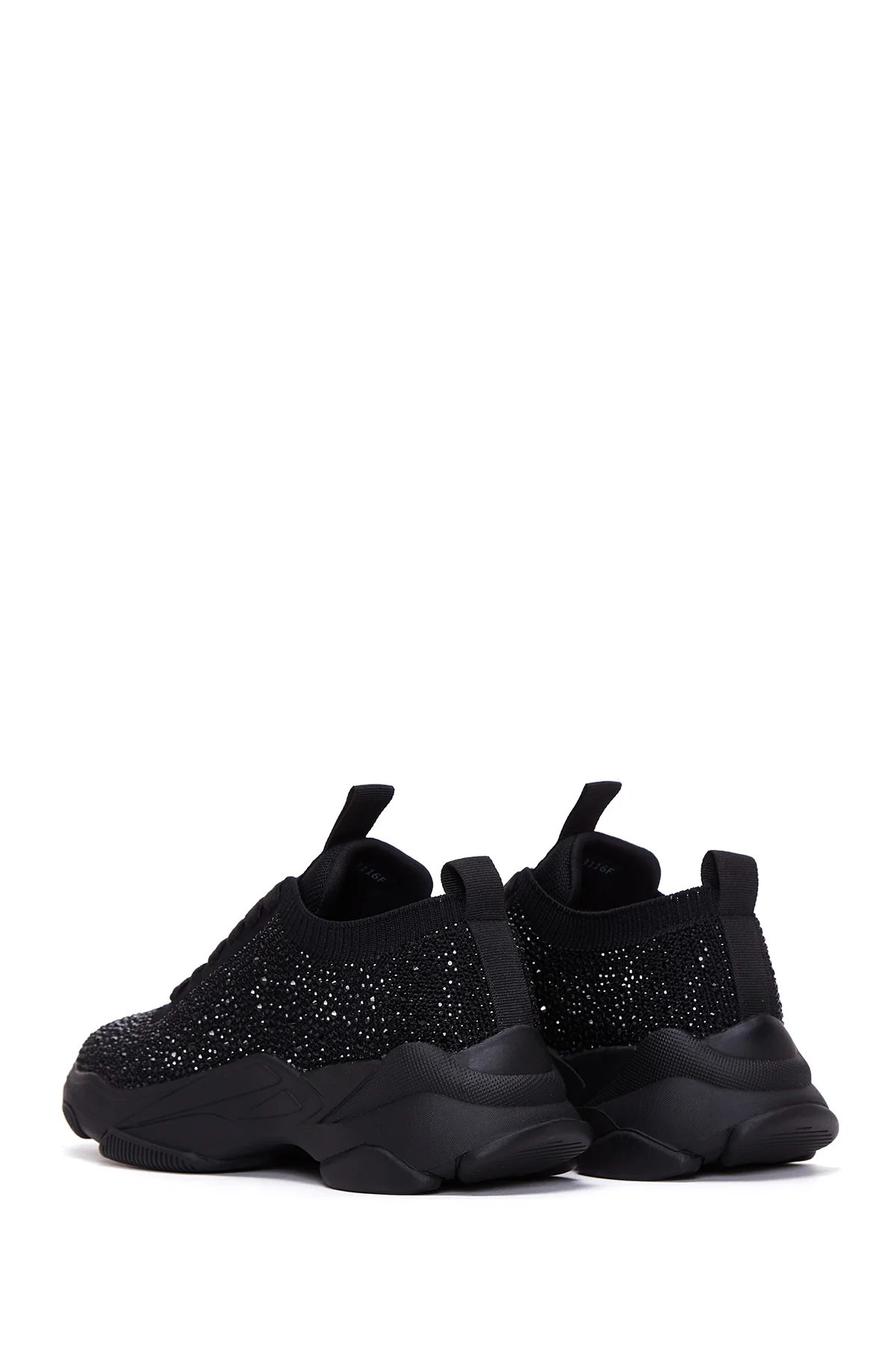 Kadın Siyah Taşlı Kalın Tabanlı Sneaker - Image 5
