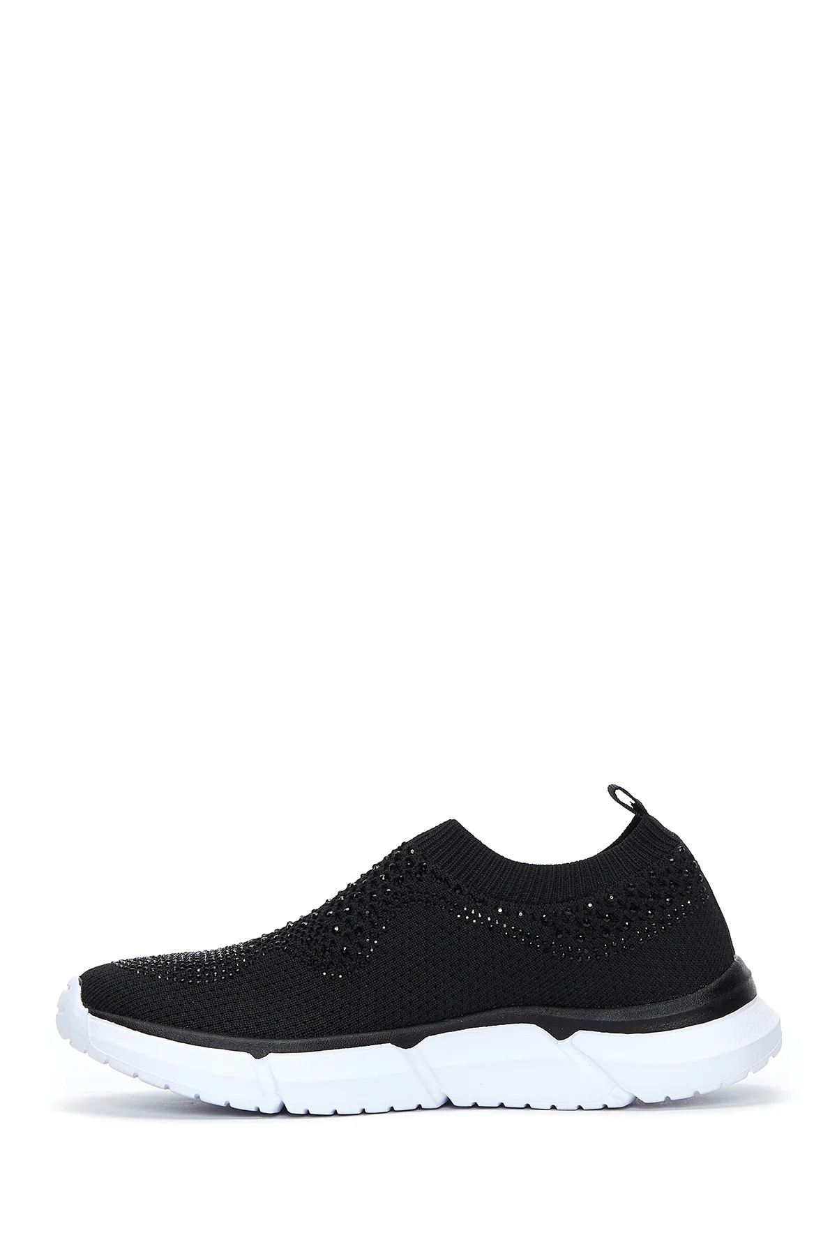 Kadın Siyah Taşlı Kumaş Sneaker - Image 2