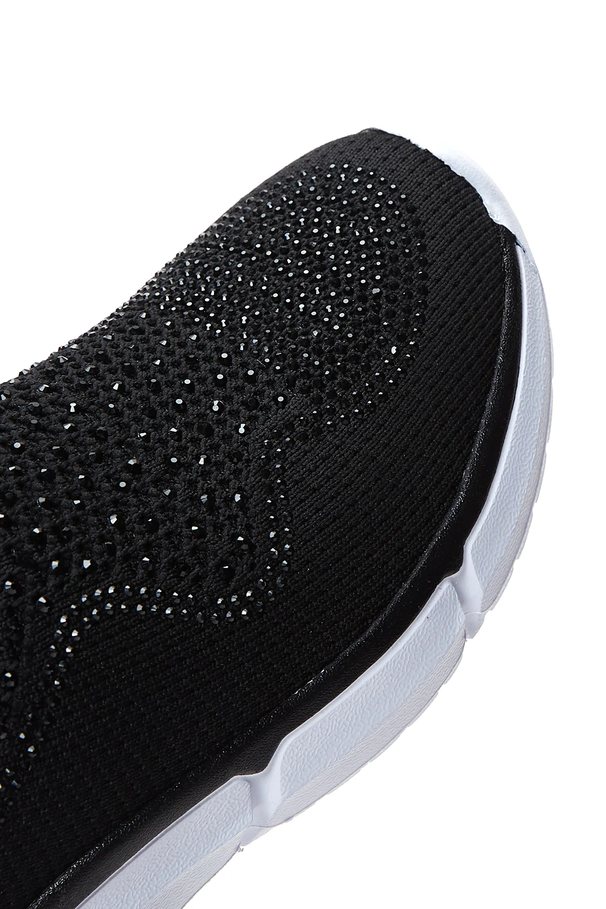 Kadın Siyah Taşlı Kumaş Sneaker - Image 8