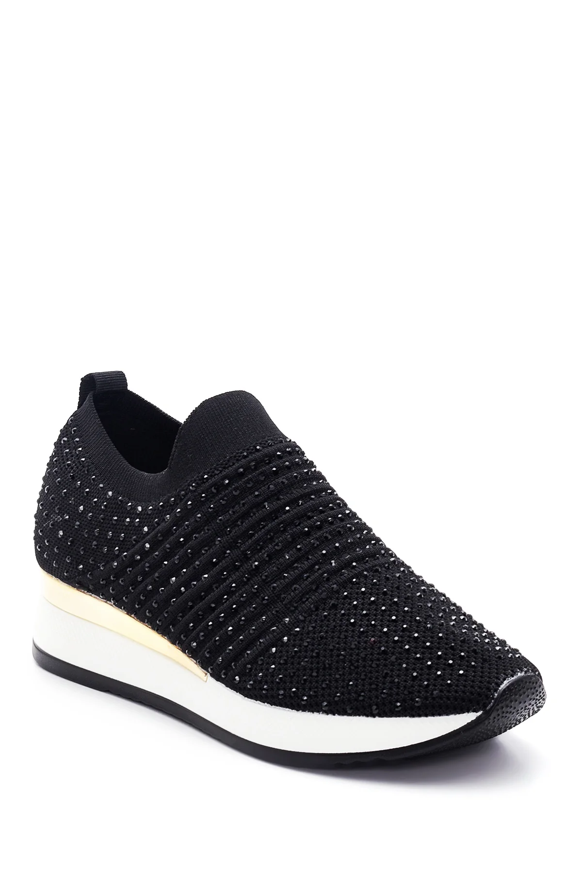 Kadın Siyah Taşlı Sneaker - Image 3