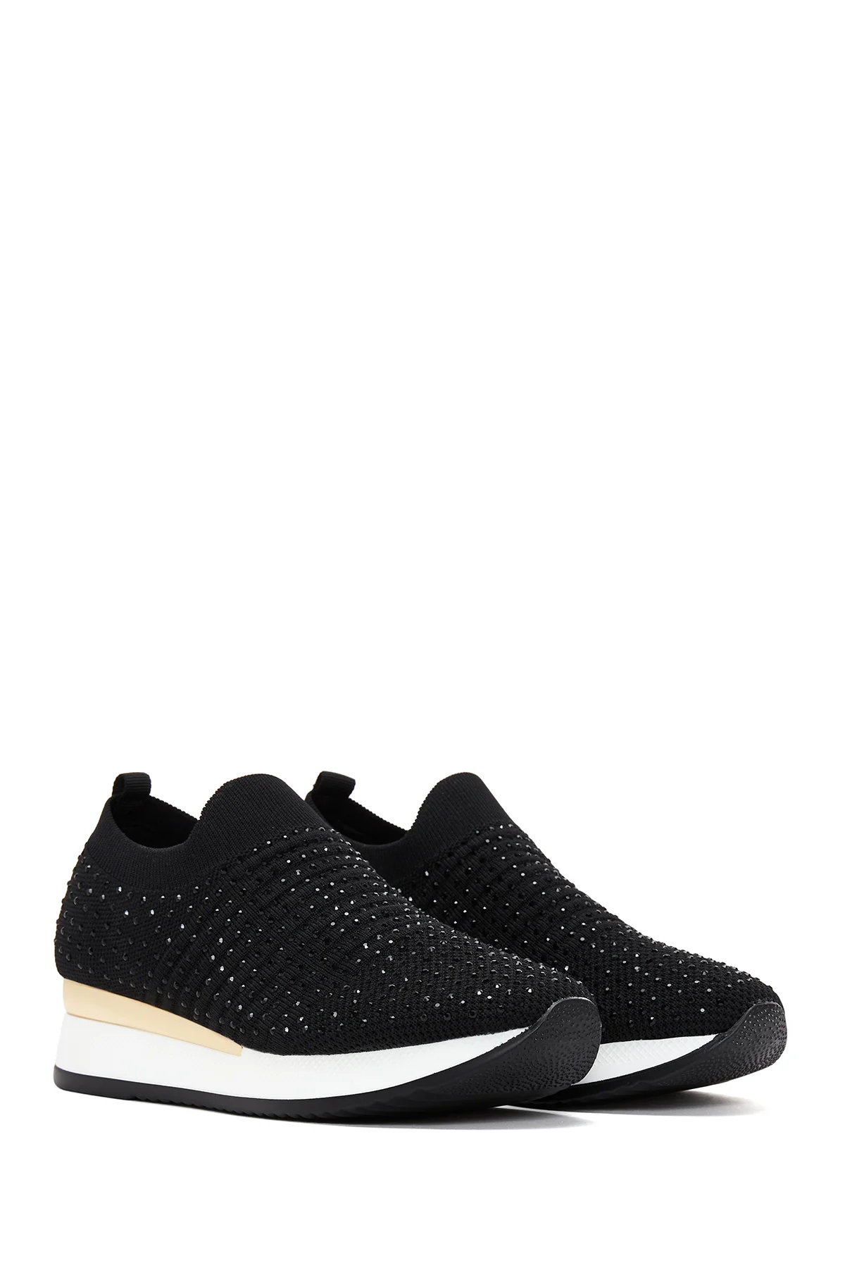 Kadın Siyah Taşlı Sneaker - Image 3