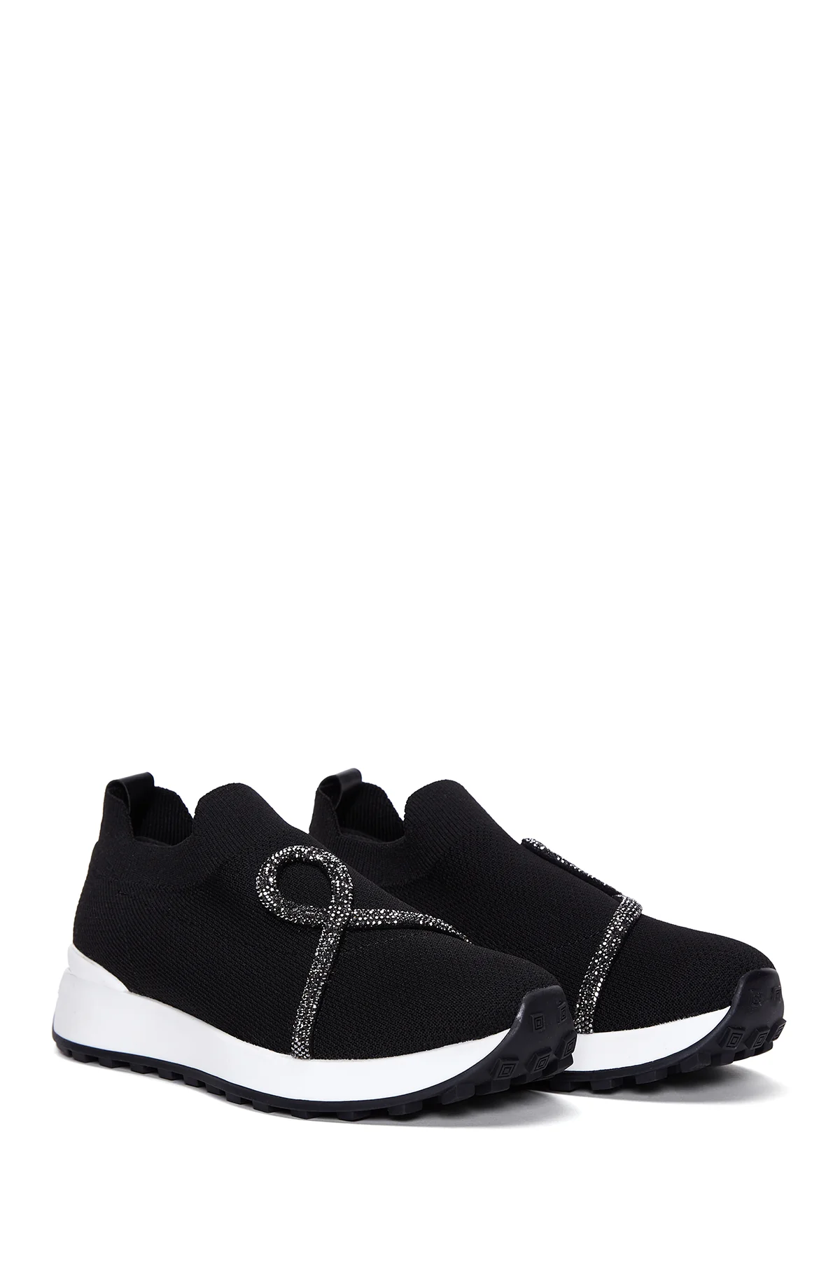 Kadın Siyah Taşlı Sneaker - Image 6