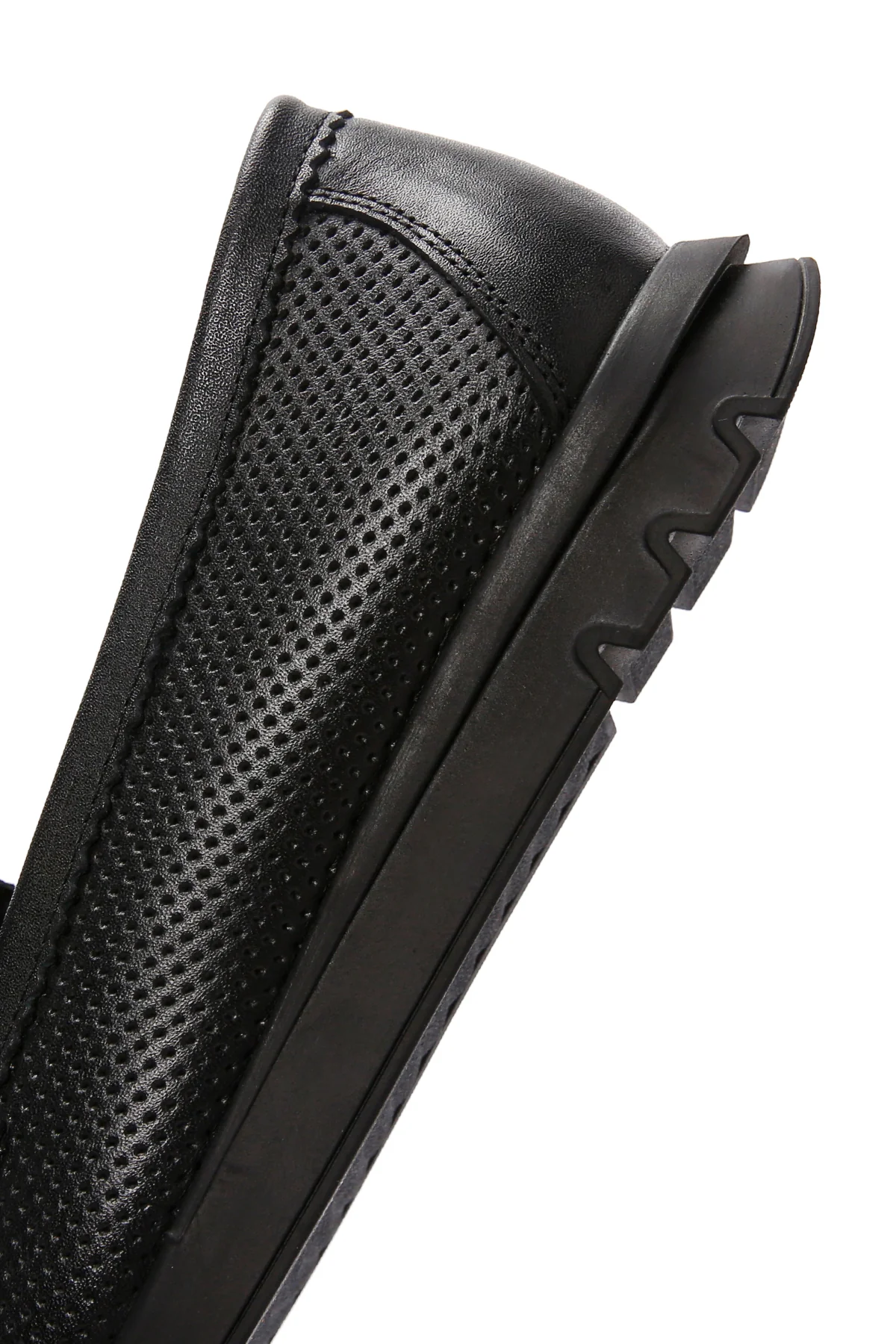 Kadın Siyah Toka Detaylı Deri Comfort Loafer - Image 7