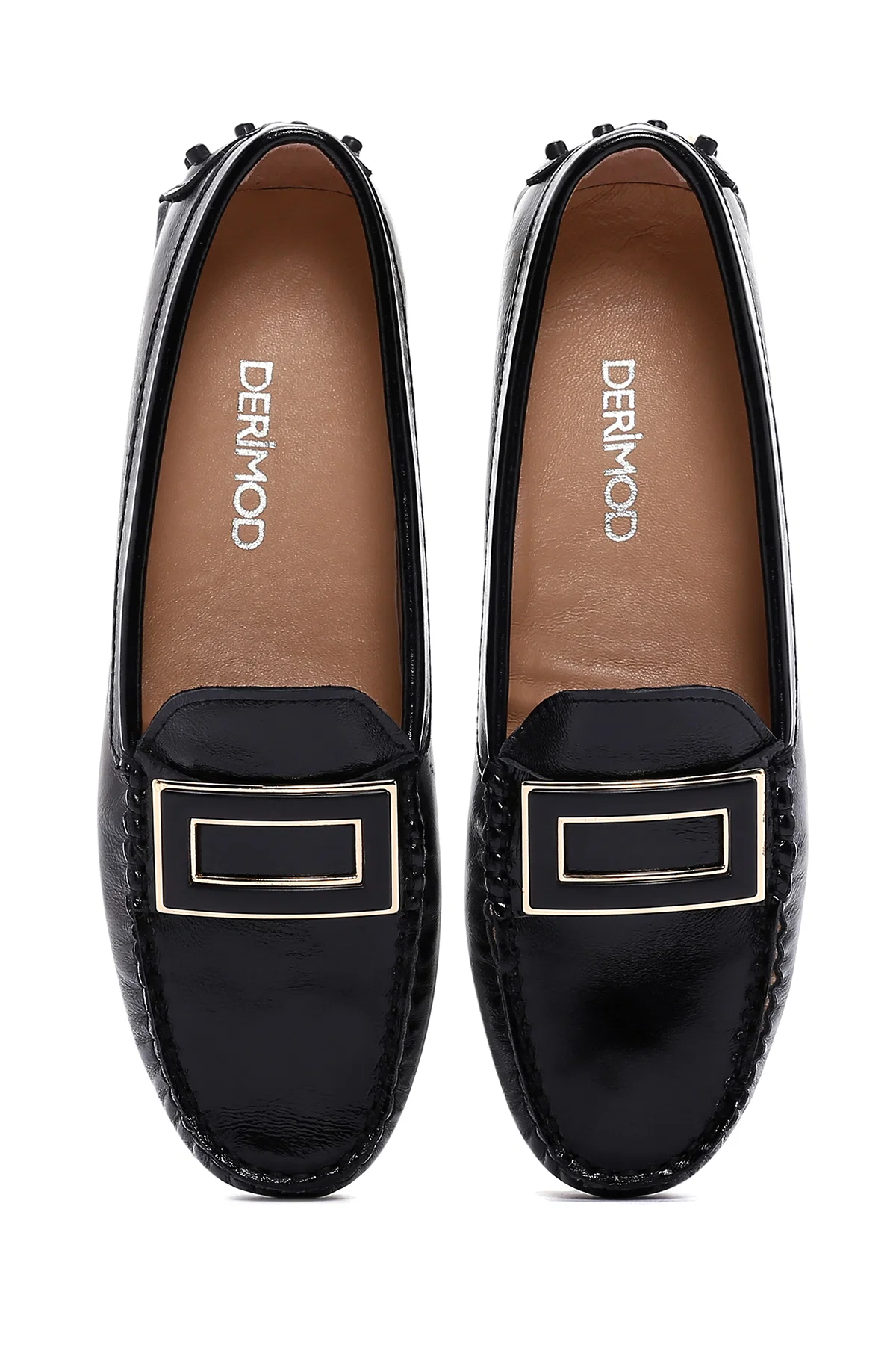 Kadın Siyah Toka Detaylı Deri Loafer - Image 6