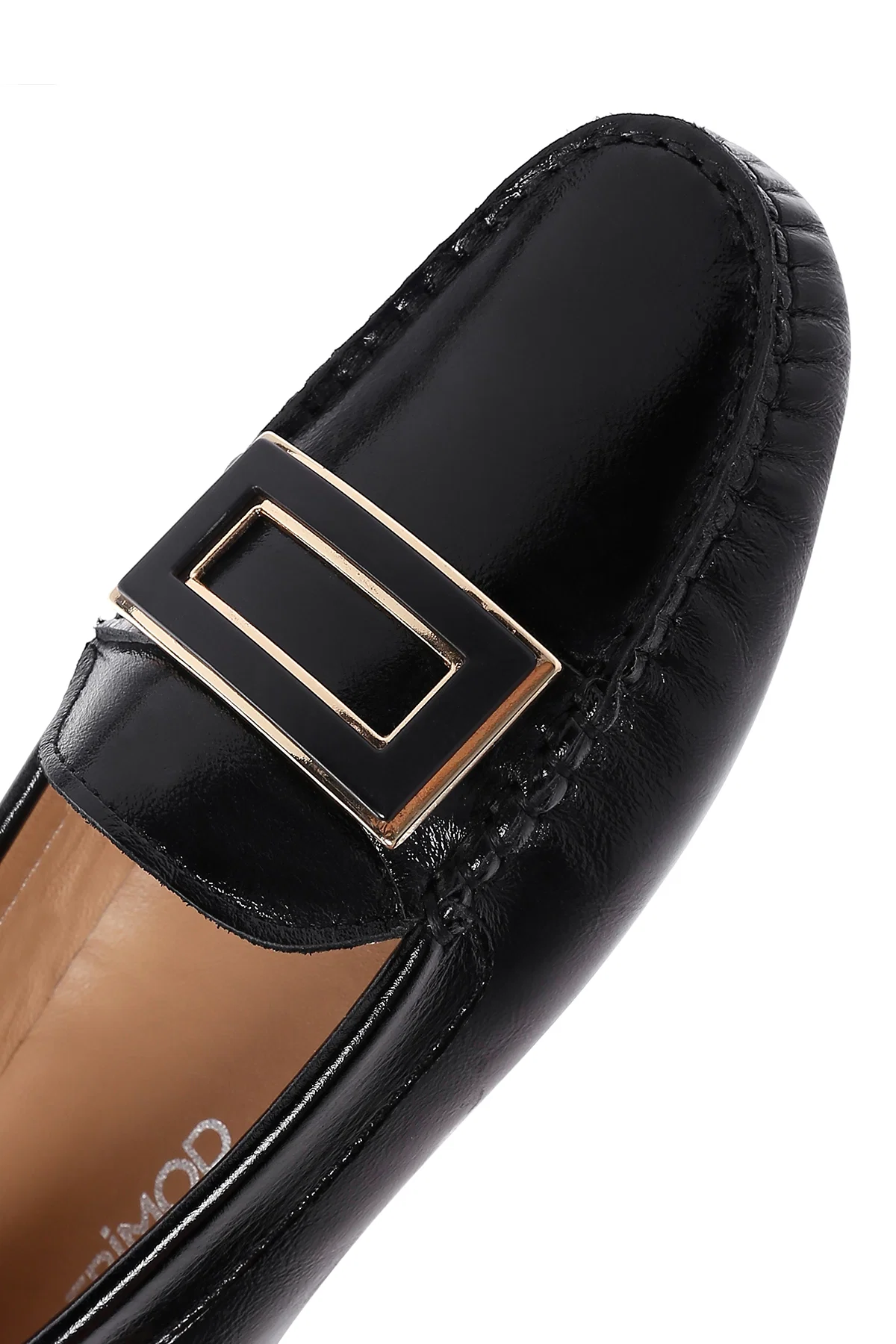 Kadın Siyah Toka Detaylı Deri Loafer - Image 9