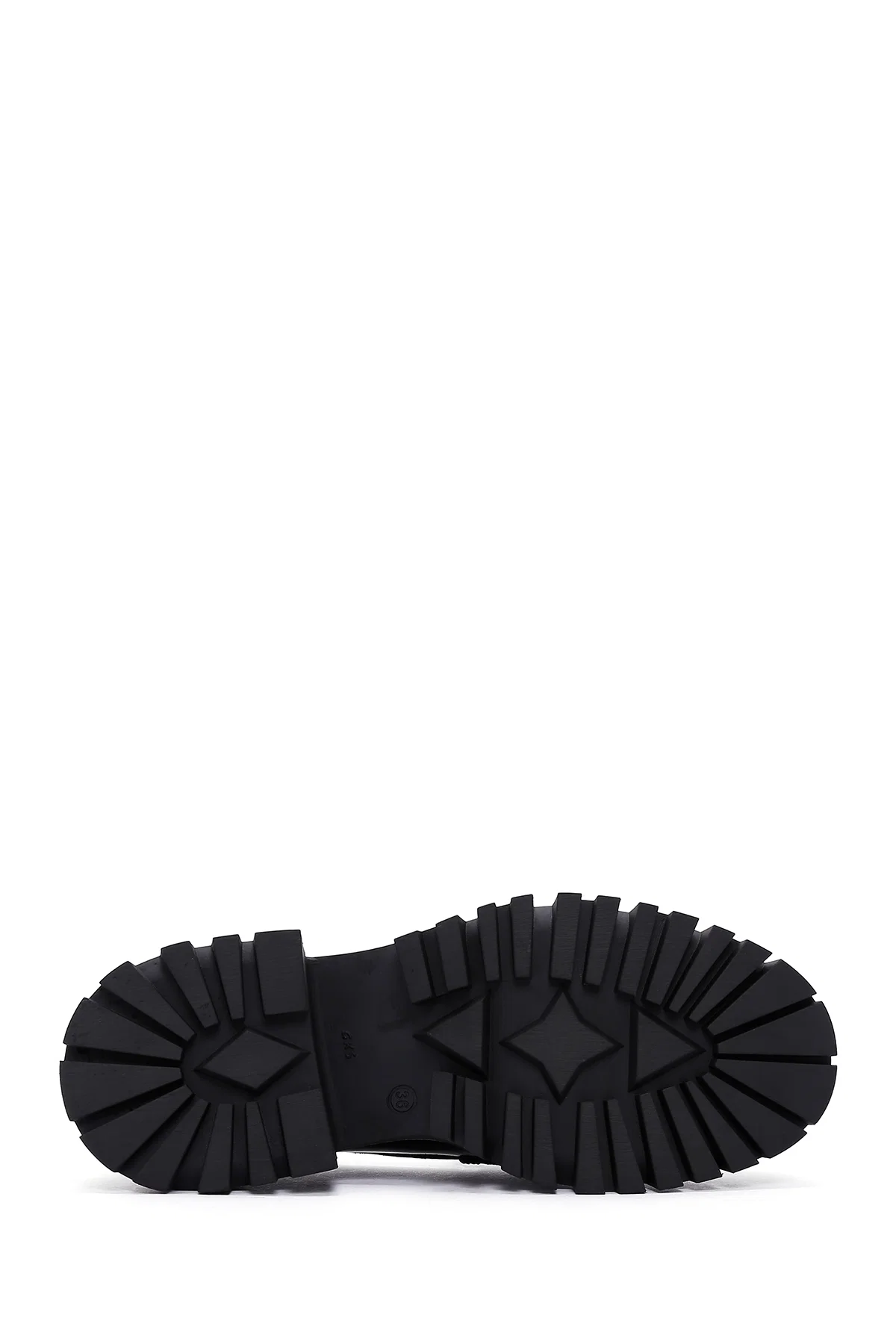 Kadın Siyah Toka Detaylı Deri Maskülen Loafer - Image 4