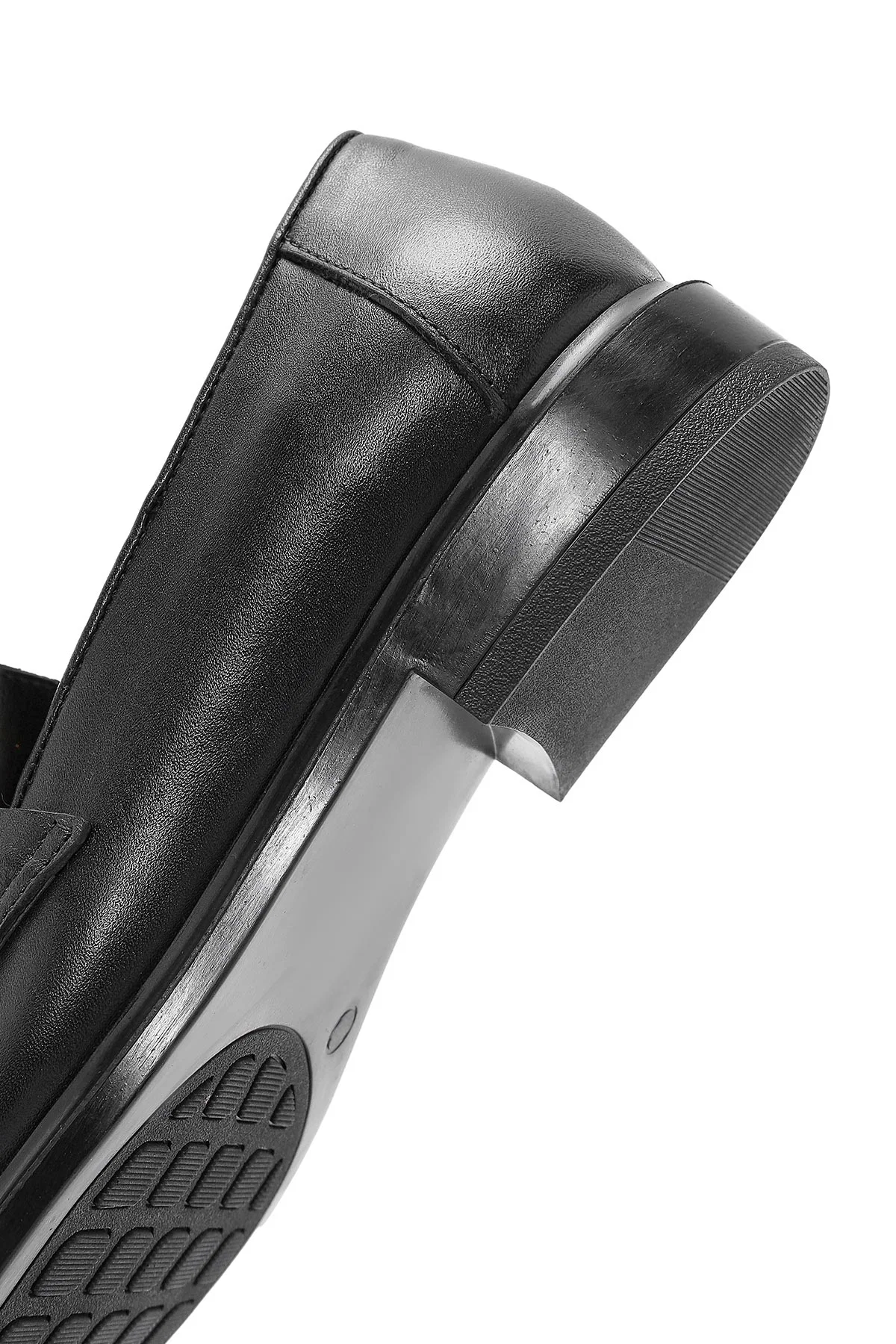 Kadın Siyah Toka Detaylı Deri Maskülen Loafer - Image 8