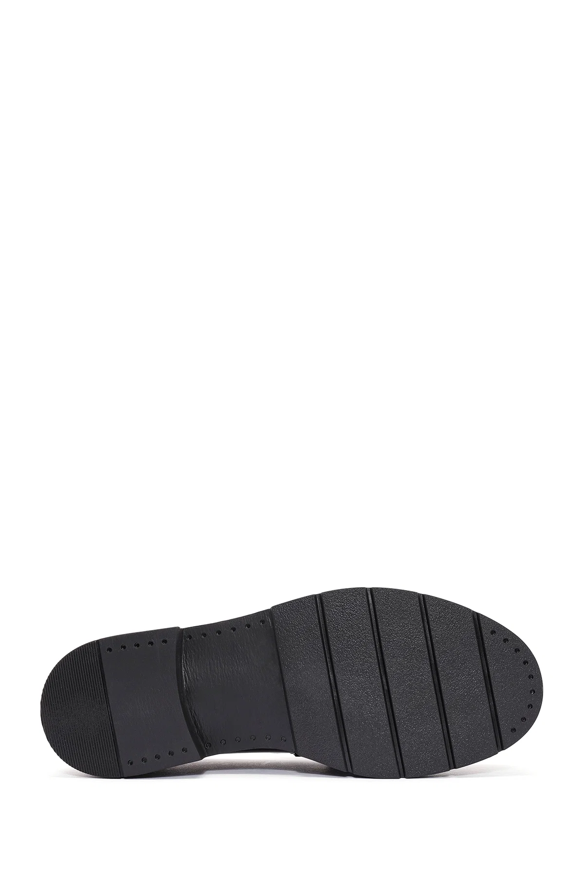 Kadın Siyah Toka Detaylı Deri Maskülen Loafer - Image 4