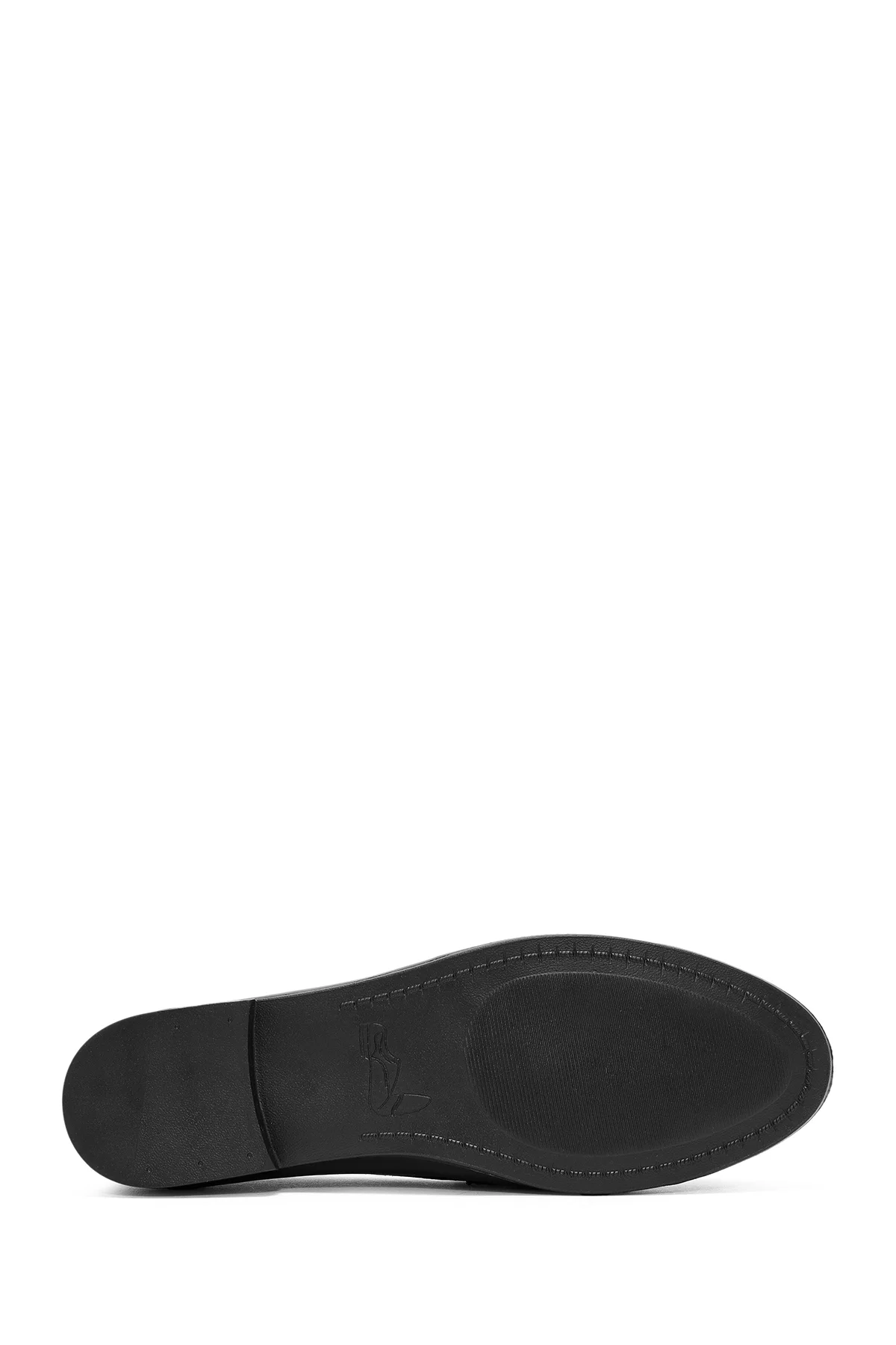 Kadın Siyah Toka Detaylı Deri Maskülen Loafer - Image 4