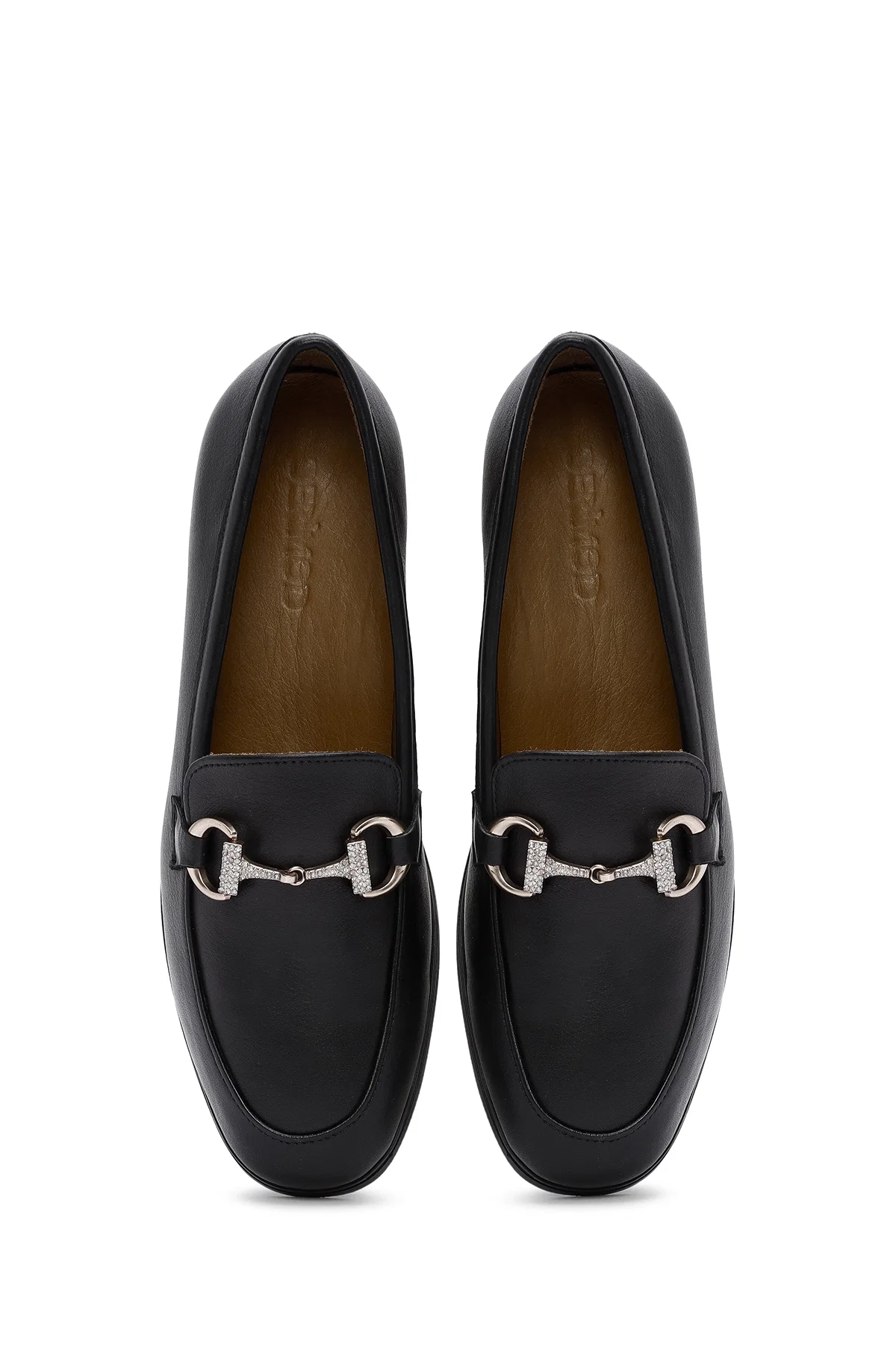 Kadın Siyah Toka Detaylı Deri Maskülen Loafer - Image 7