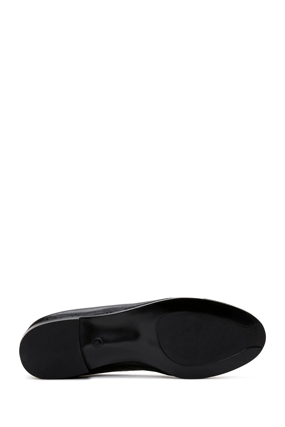 Kadın Siyah Toka Detaylı Deri Maskülen Loafer - Image 4