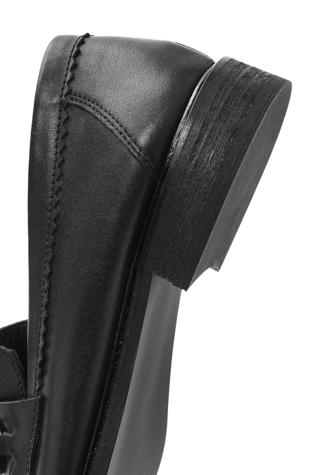 Kadın Siyah Toka Detaylı Deri Maskülen Loafer - Image 10