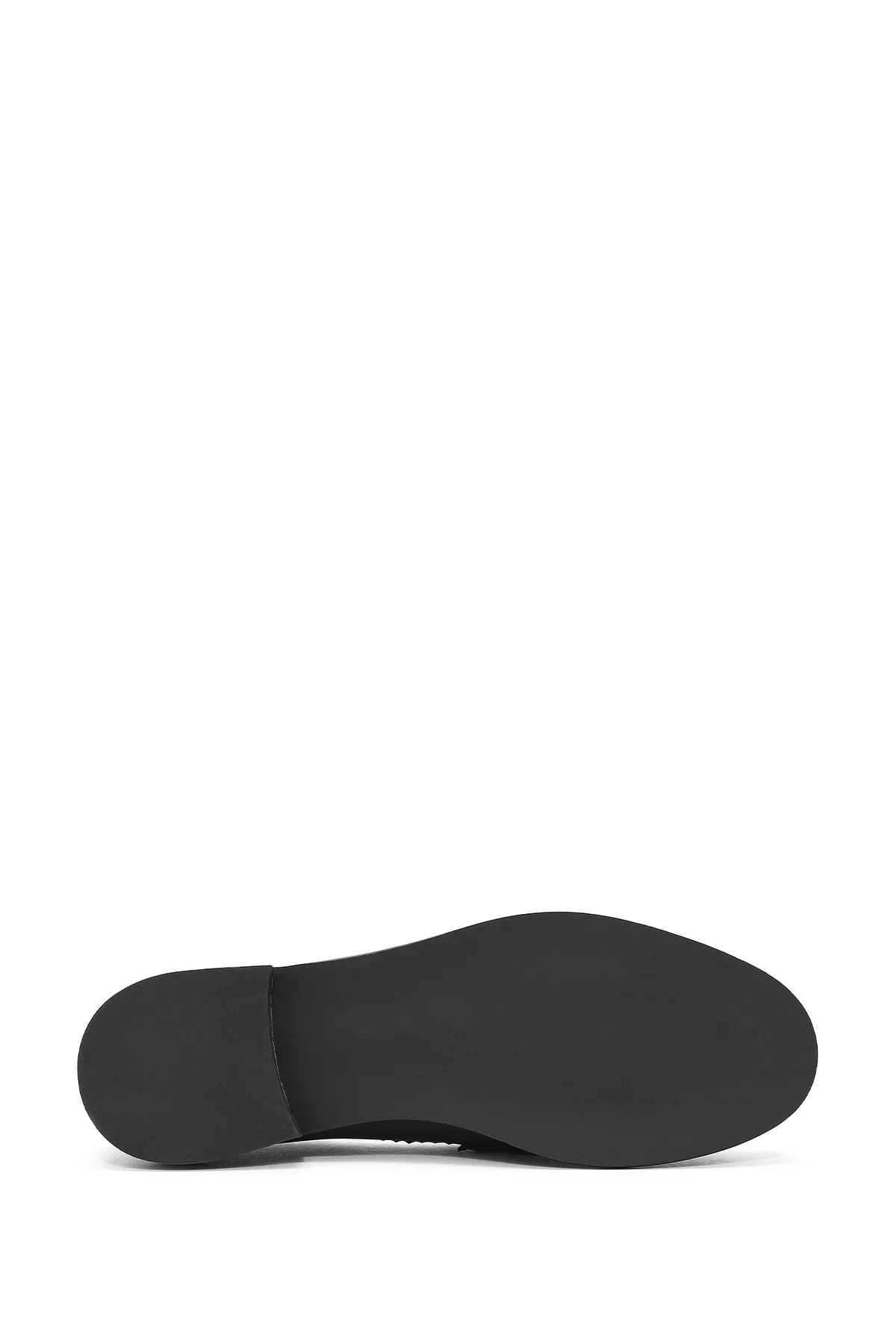 Kadın Siyah Toka Detaylı Deri Maskülen Loafer - Image 4