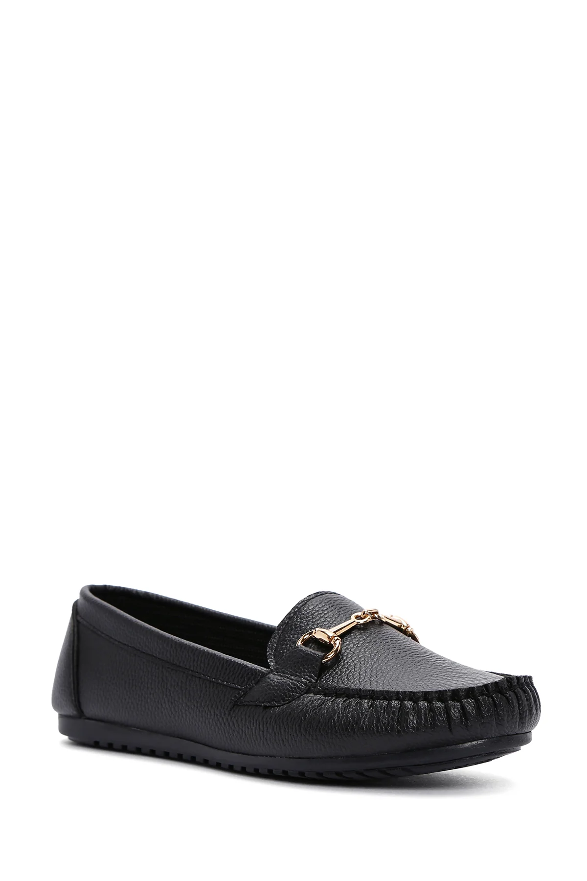 Kadın Siyah Toka Detaylı Loafer - Image 6