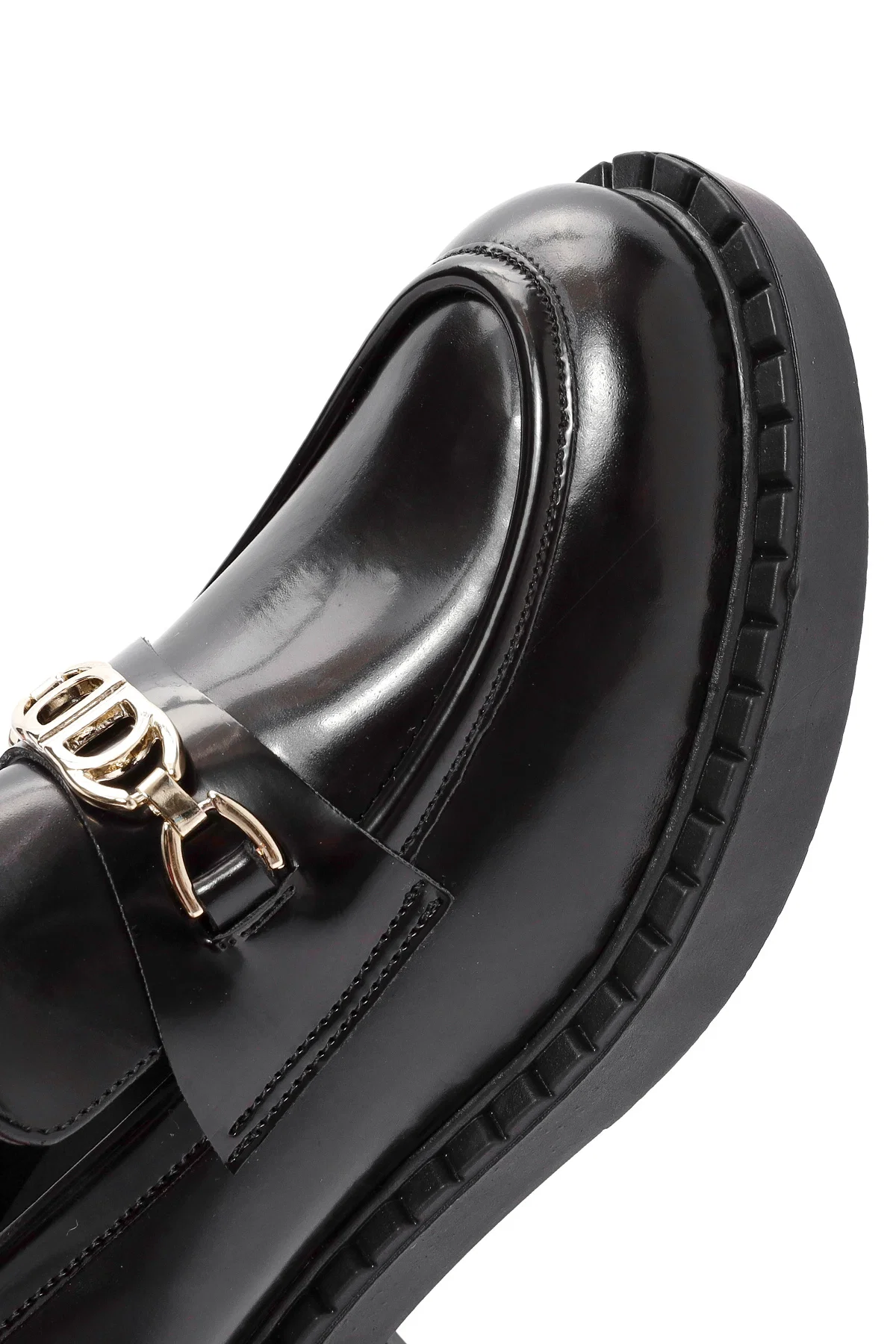 Kadın Siyah Toka Detaylı Maskülen Loafer - Image 8