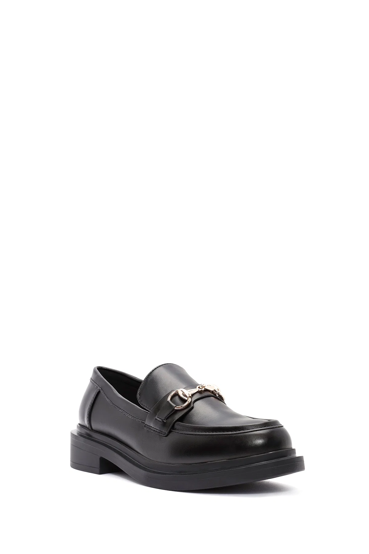 Kadın Siyah Toka Detaylı Maskülen Loafer - Image 6