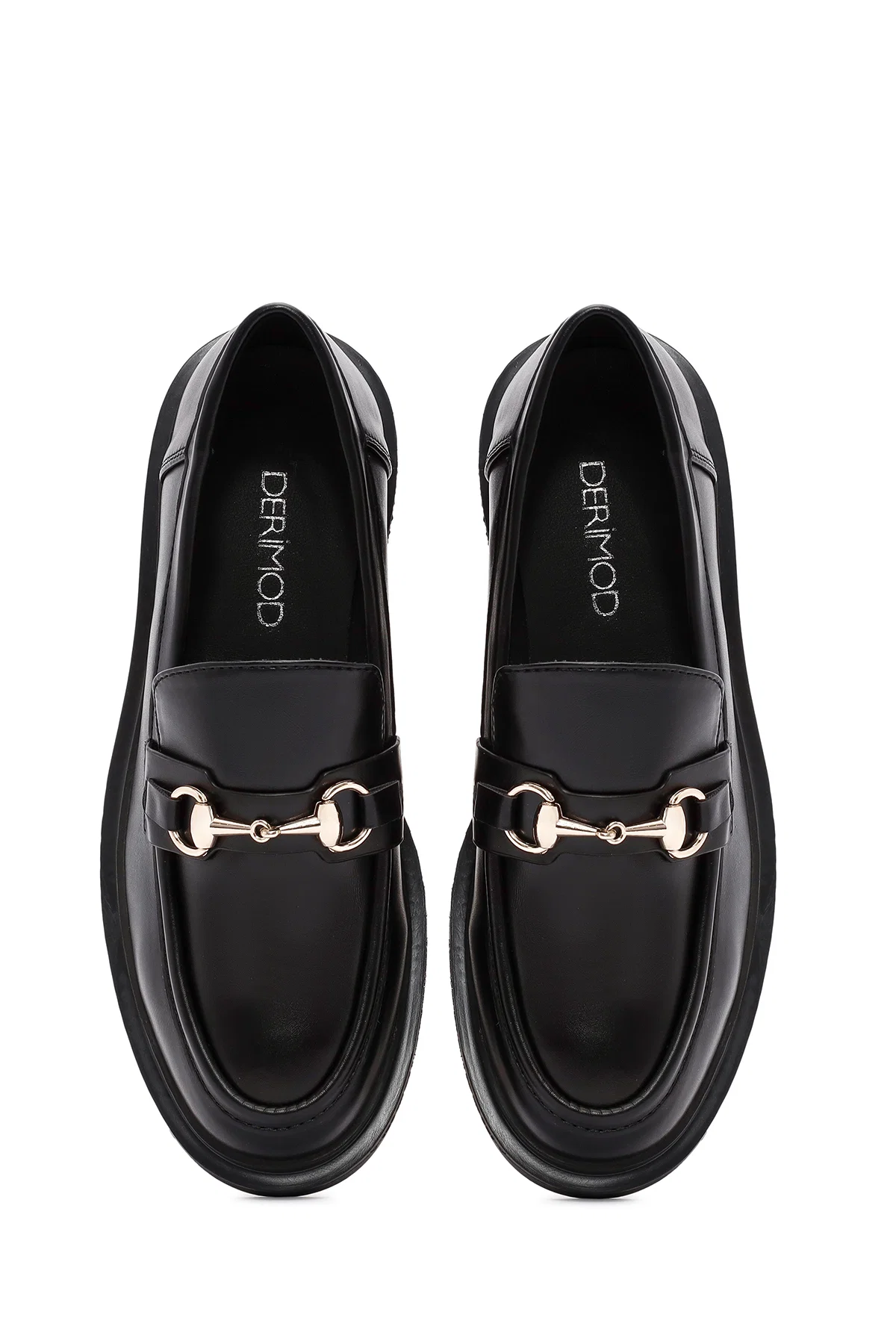 Kadın Siyah Toka Detaylı Maskülen Loafer - Image 7