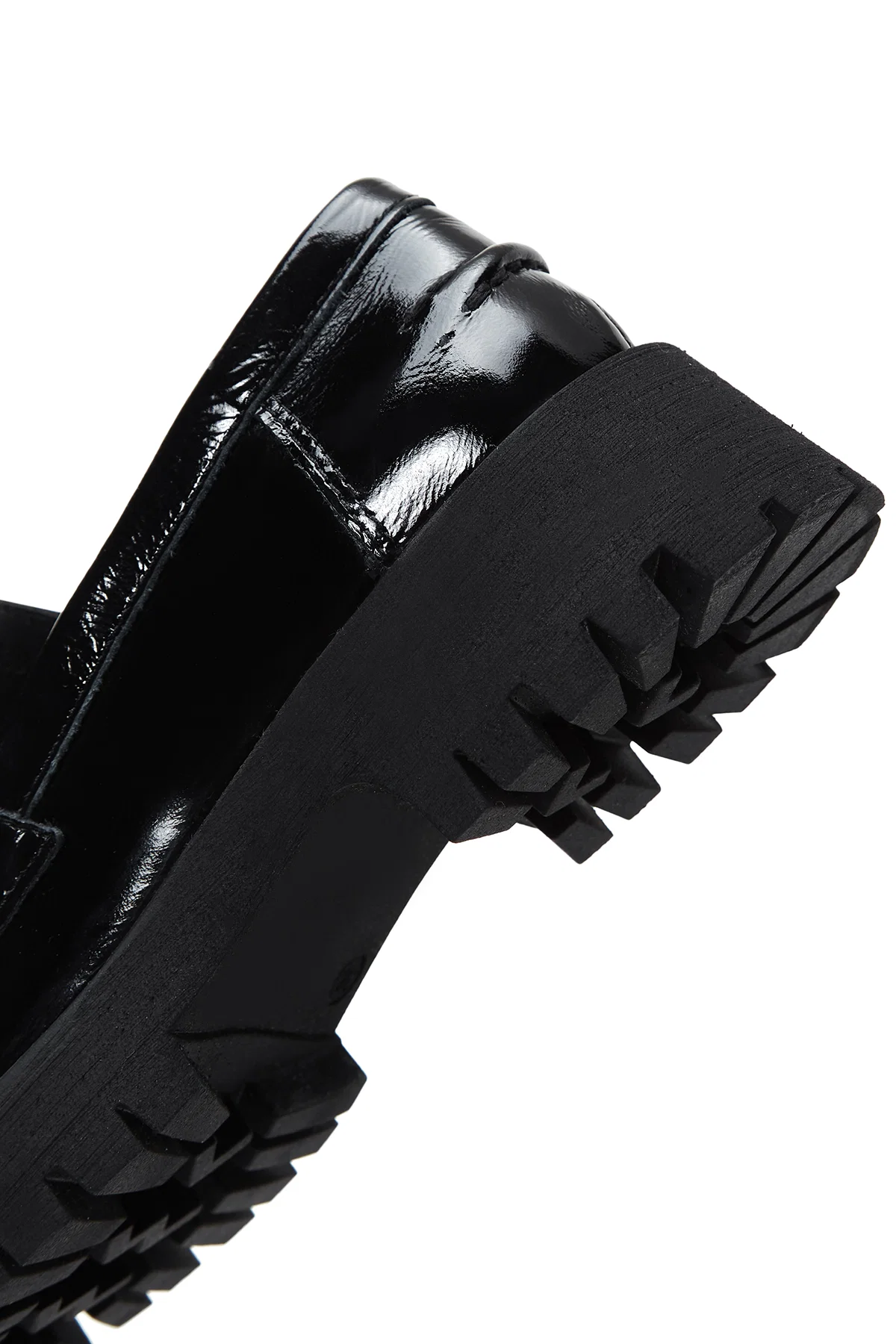 Kadın Siyah Toka Detaylı Rugan Deri Maskülen Loafer - Image 7