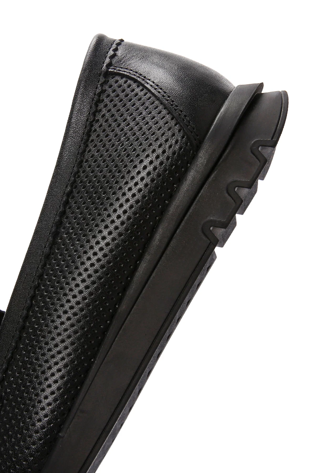 Kadın Siyah Tokalı Deri Comfort Loafer - Image 7