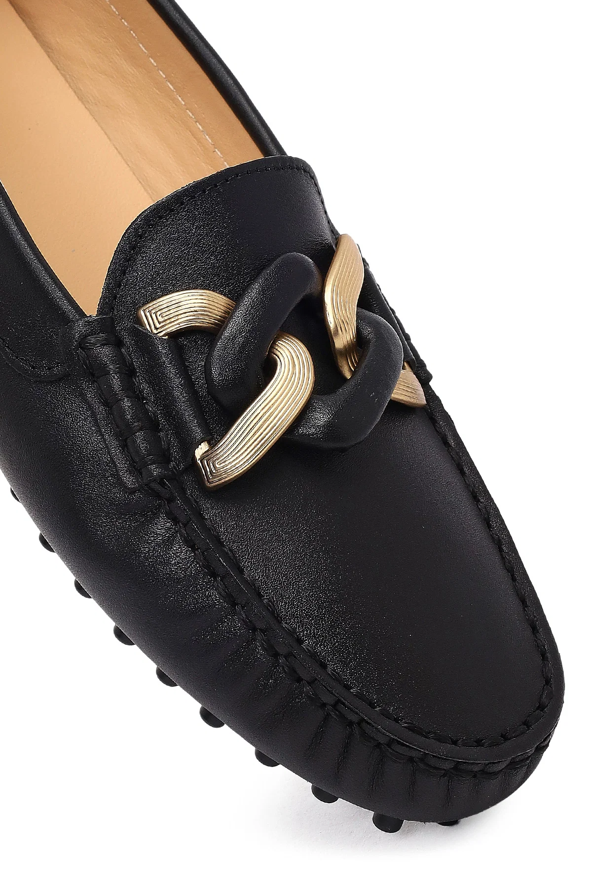 Kadın Siyah Tokalı Deri Loafer - Image 9