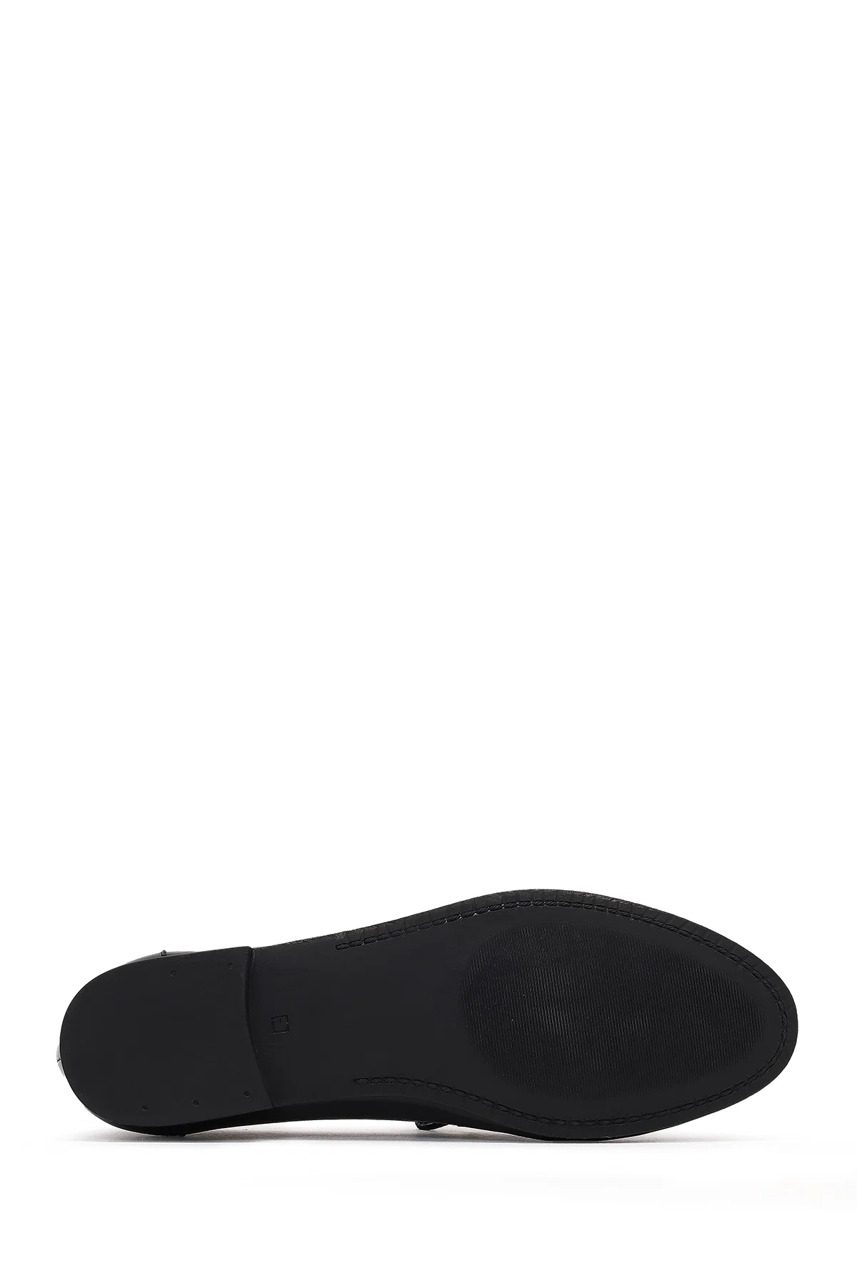 Kadın Siyah Tokalı Deri Loafer - Image 4