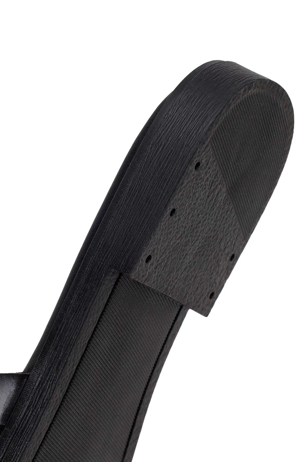Kadın Siyah Tokalı Deri Terlik - Image 8