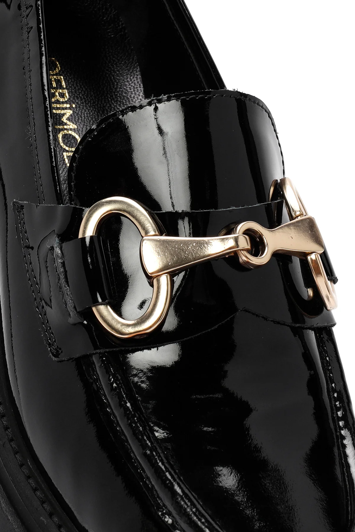 Kadın Siyah Tokalı Kalın Tabanlı Deri Maskülen Loafer - Image 10