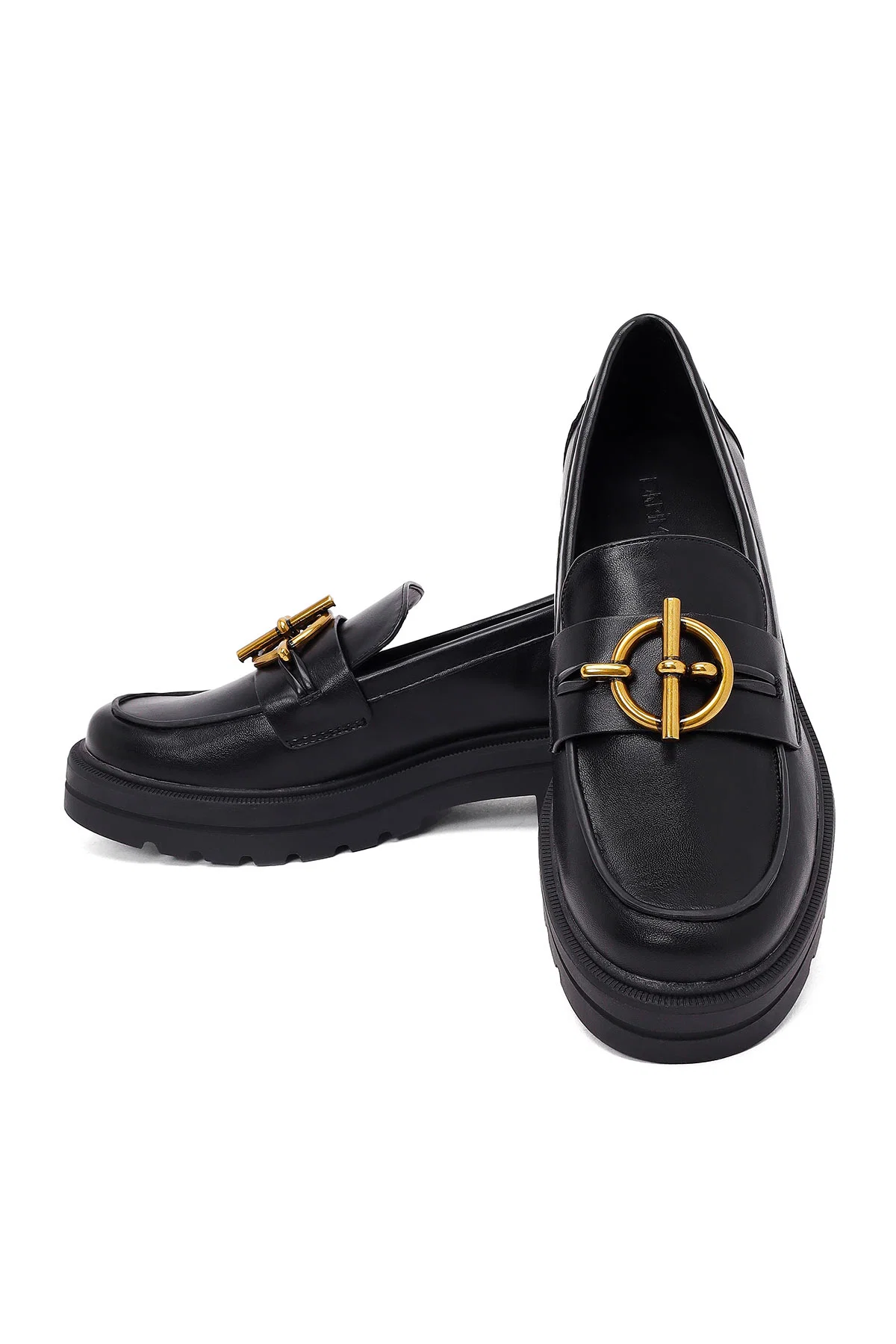 Kadın Siyah Tokalı Kalın Tabanlı Maskülen Loafer - Image 10