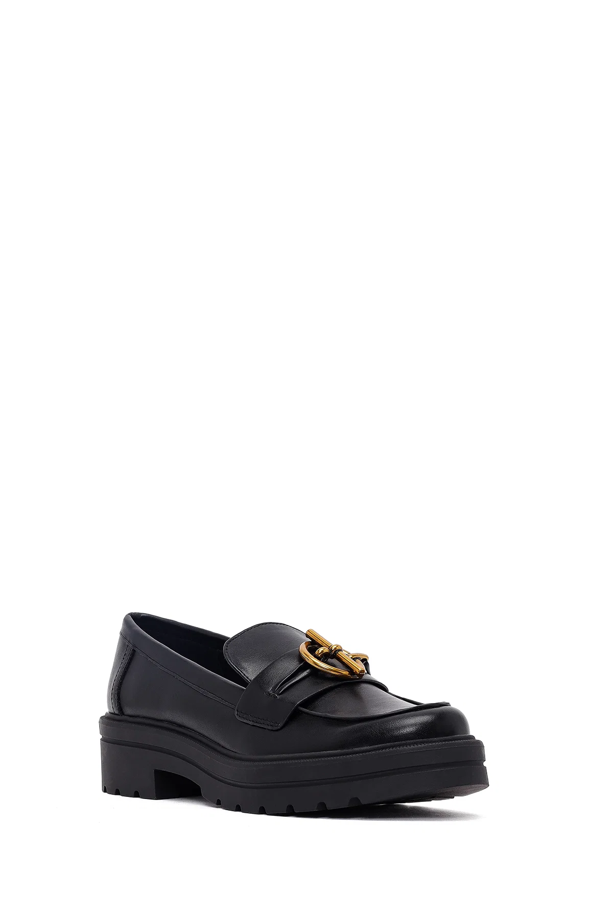 Kadın Siyah Tokalı Kalın Tabanlı Maskülen Loafer - Image 6