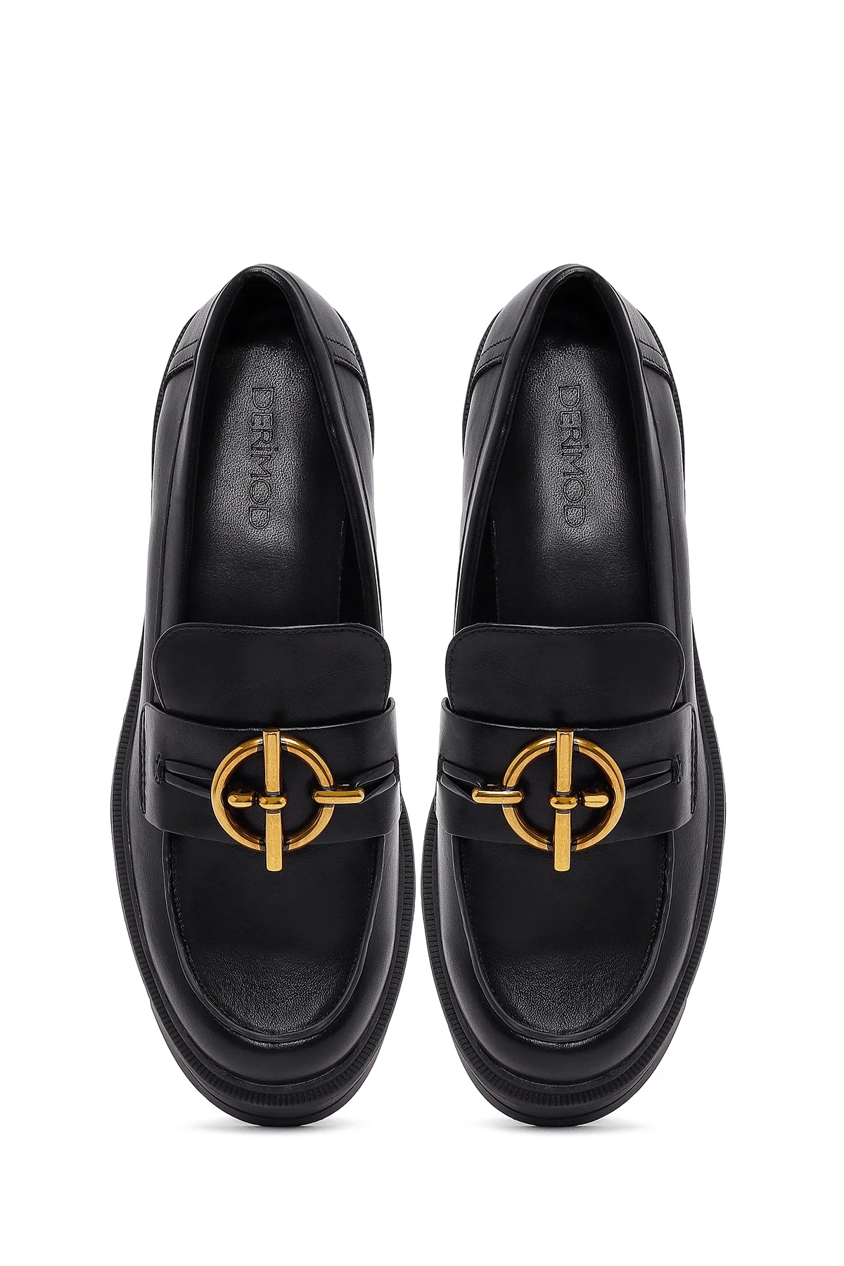 Kadın Siyah Tokalı Kalın Tabanlı Maskülen Loafer - Image 7