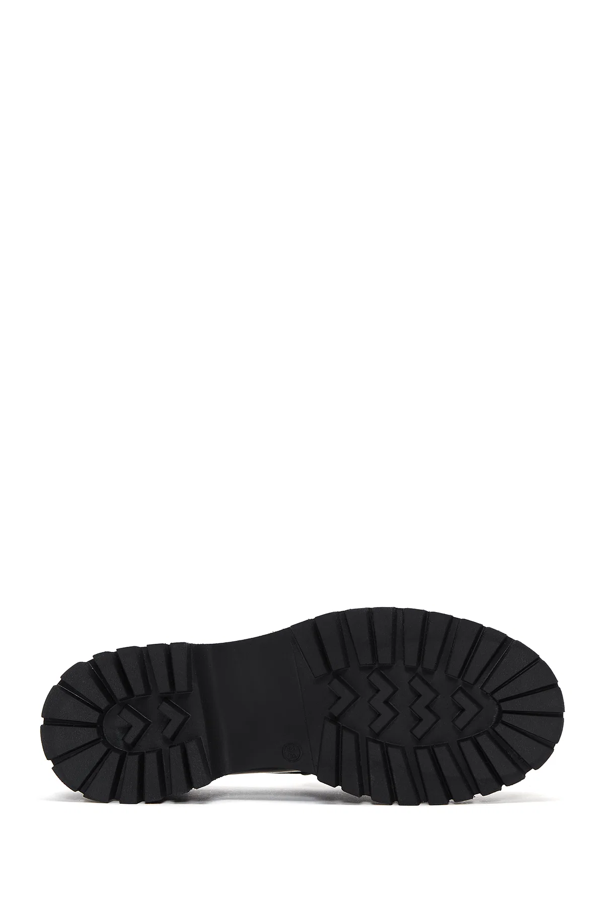 Kadın Siyah Tokalı Kalın Tabanlı Rugan Deri Maskülen Loafer - Image 4