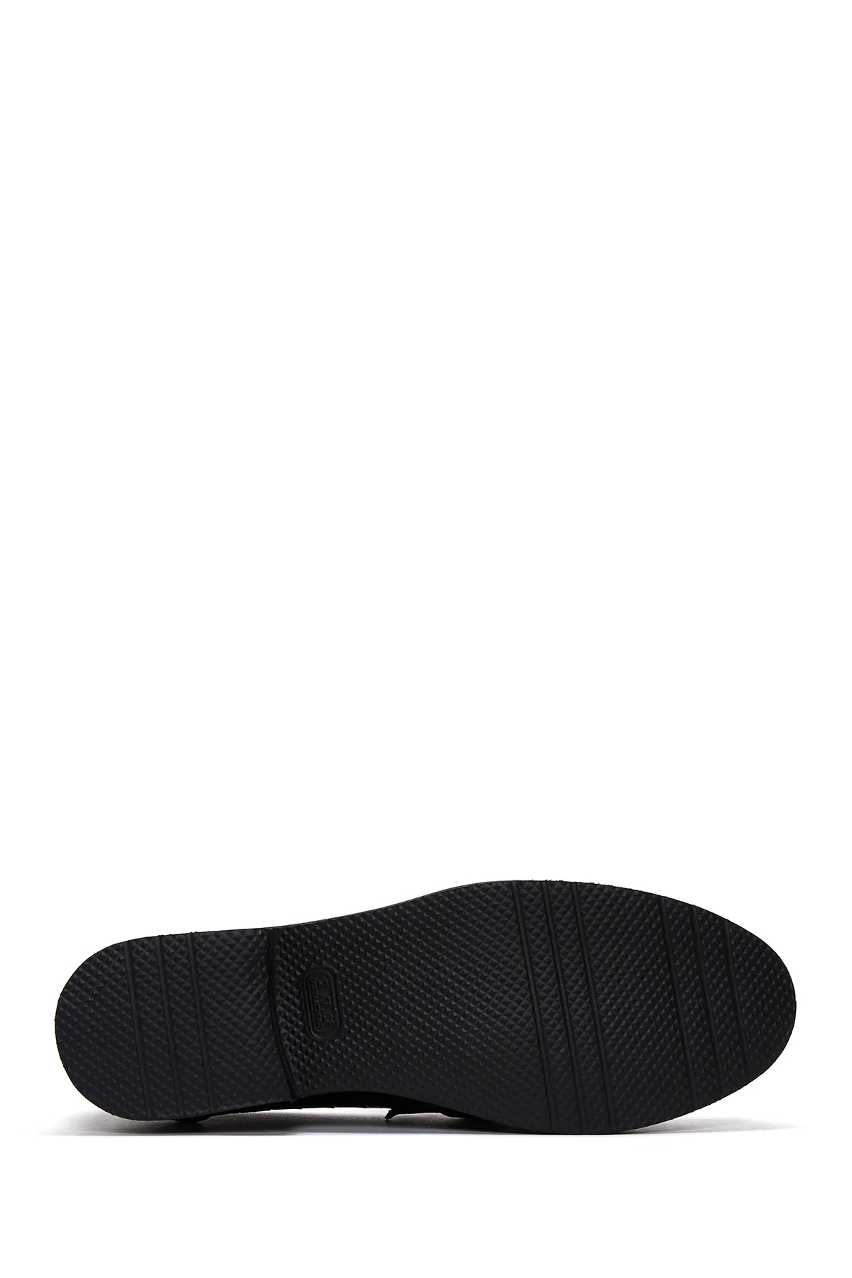 Kadın Siyah Tokalı Kroko Desenli Deri Maskülen Loafer - Image 4