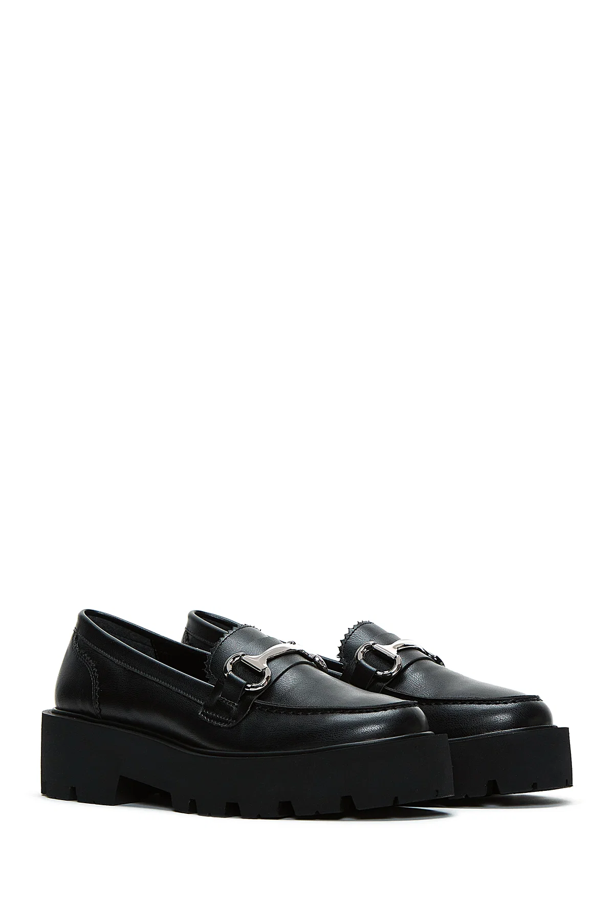 Kadın Siyah Tokalı Loafer - Image 2