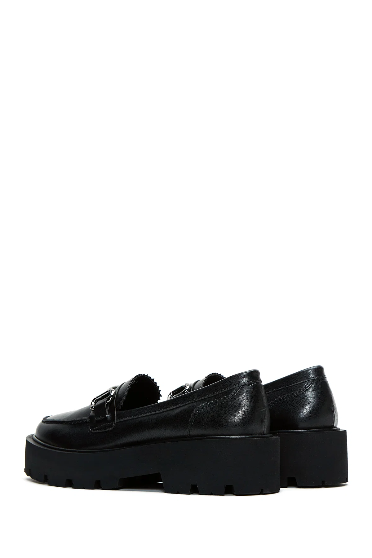 Kadın Siyah Tokalı Loafer - Image 4