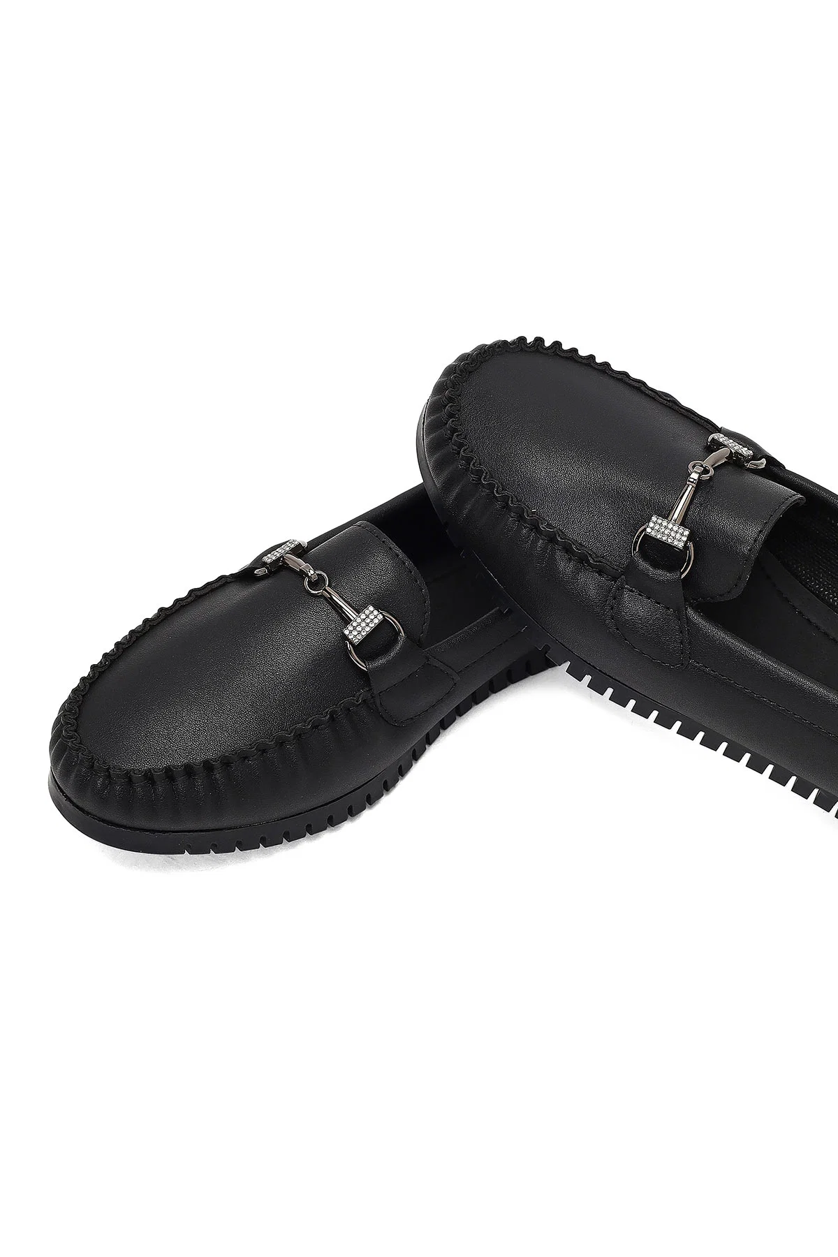 Kadın Siyah Tokalı Loafer - Image 10