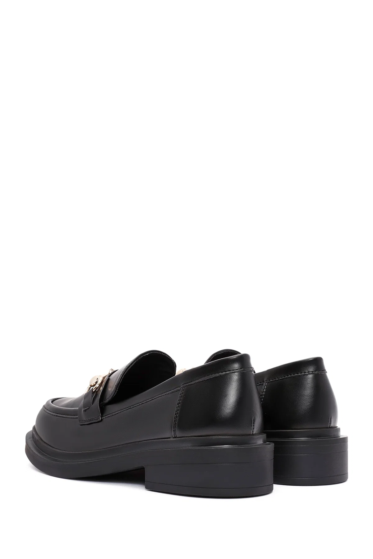 Kadın Siyah Tokalı Maskülen Loafer - Image 5