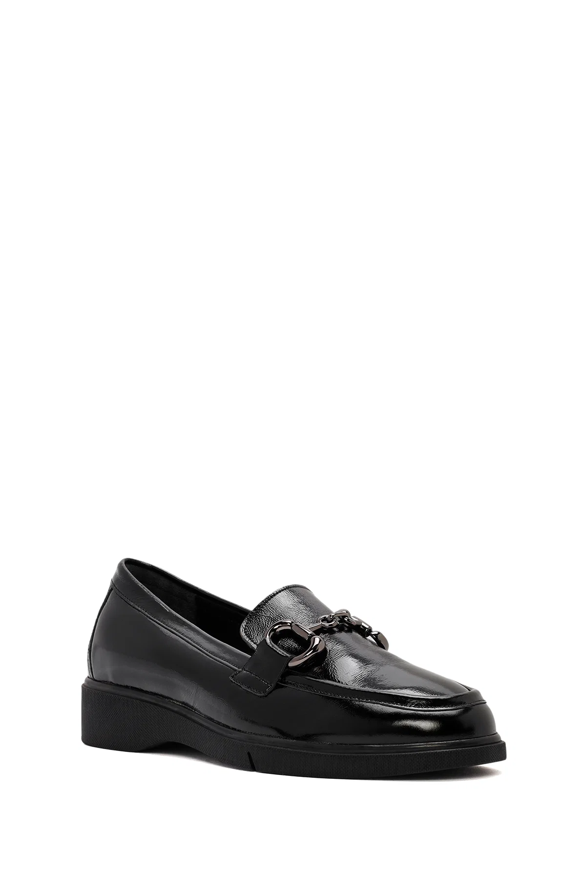 Kadın Siyah Tokalı Rugan Deri Comfort Loafer - Image 6
